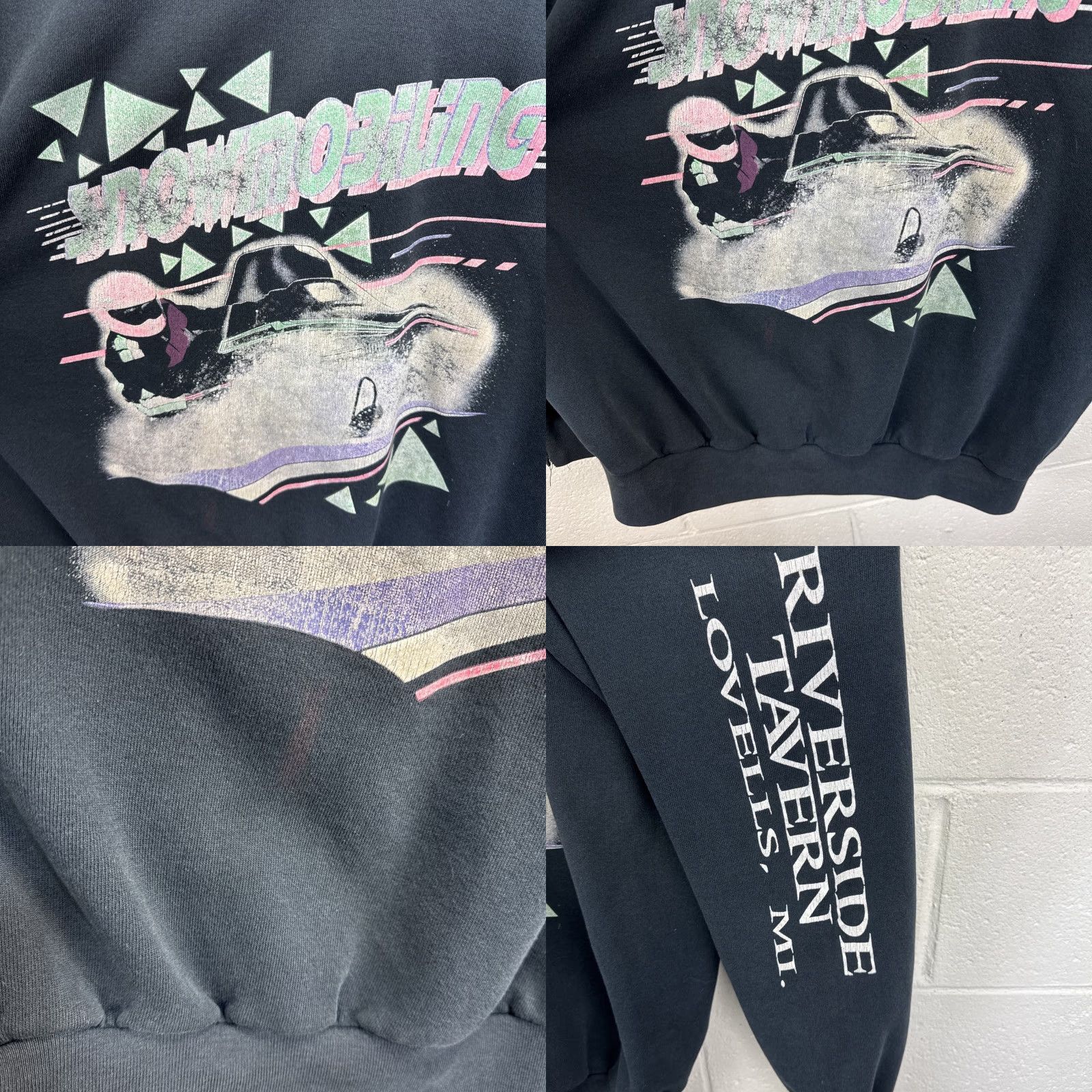 Vintage VINTAGE Cal Cru Snowmobile Outdoor Crewneck Sweatshirt XL Men Black Cotton Blend Fleece Logo Graphic Print 90s Winter USA Size US XL / EU 56 / 4 - 8 Thumbnail
