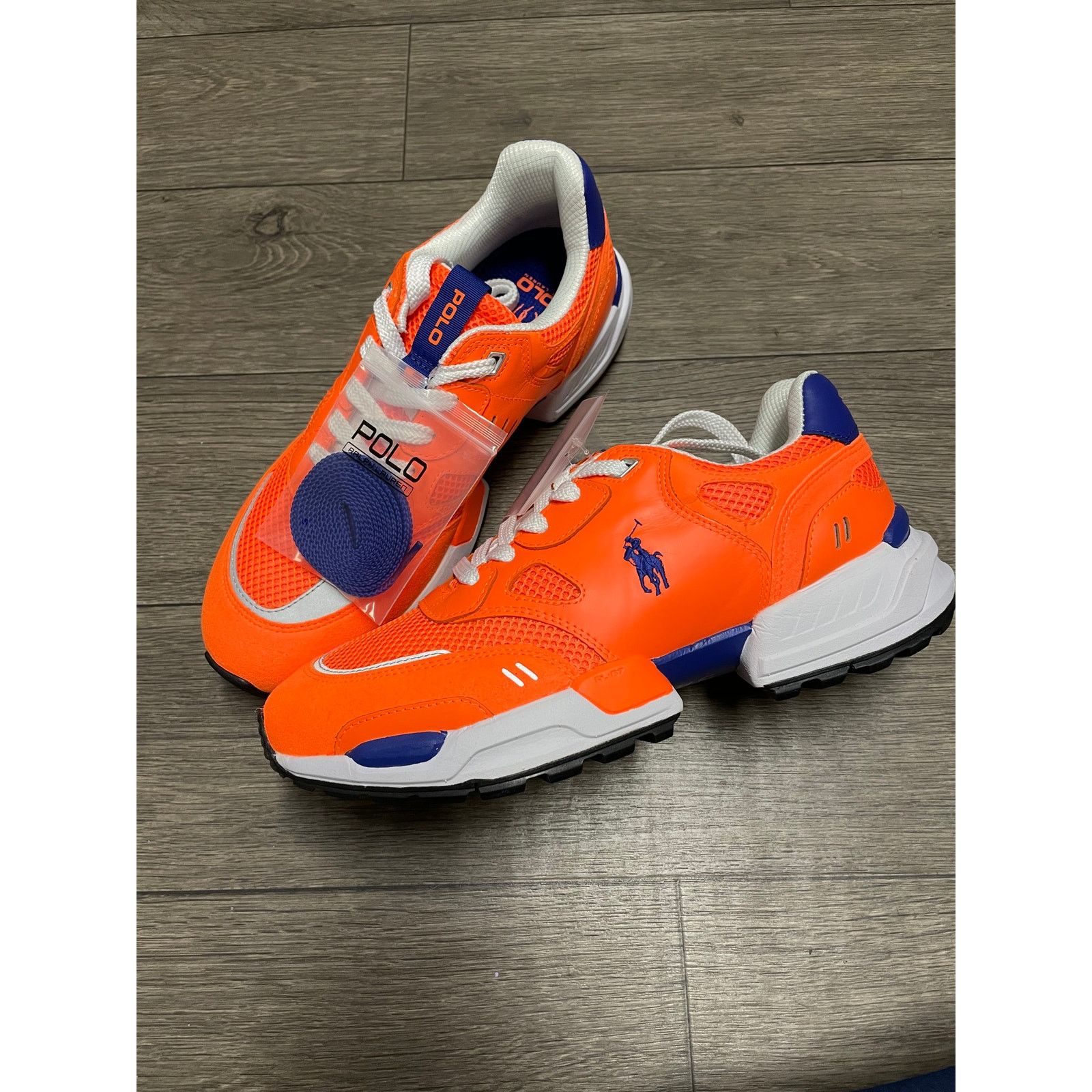 Designer × Polo Ralph Lauren NWT Polo Ralph Lauren 8.5 Men's Orange Colorblock Sneakers Size US 8.5 / EU 41-42 - 1 Thumbnail