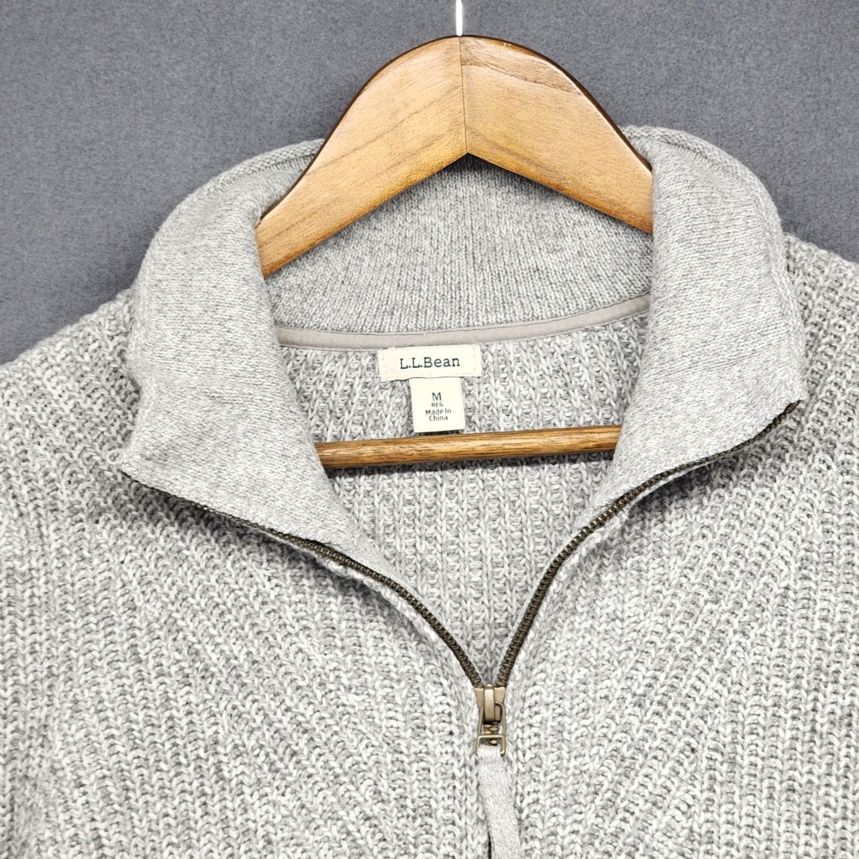 Vintage VINTAGE LL Bean Sweater Jacket Womens Medium Grey Full Zip 100% Cotton Pockets 507434 Size M / US 6-8 / IT 42-44 - 7 Thumbnail
