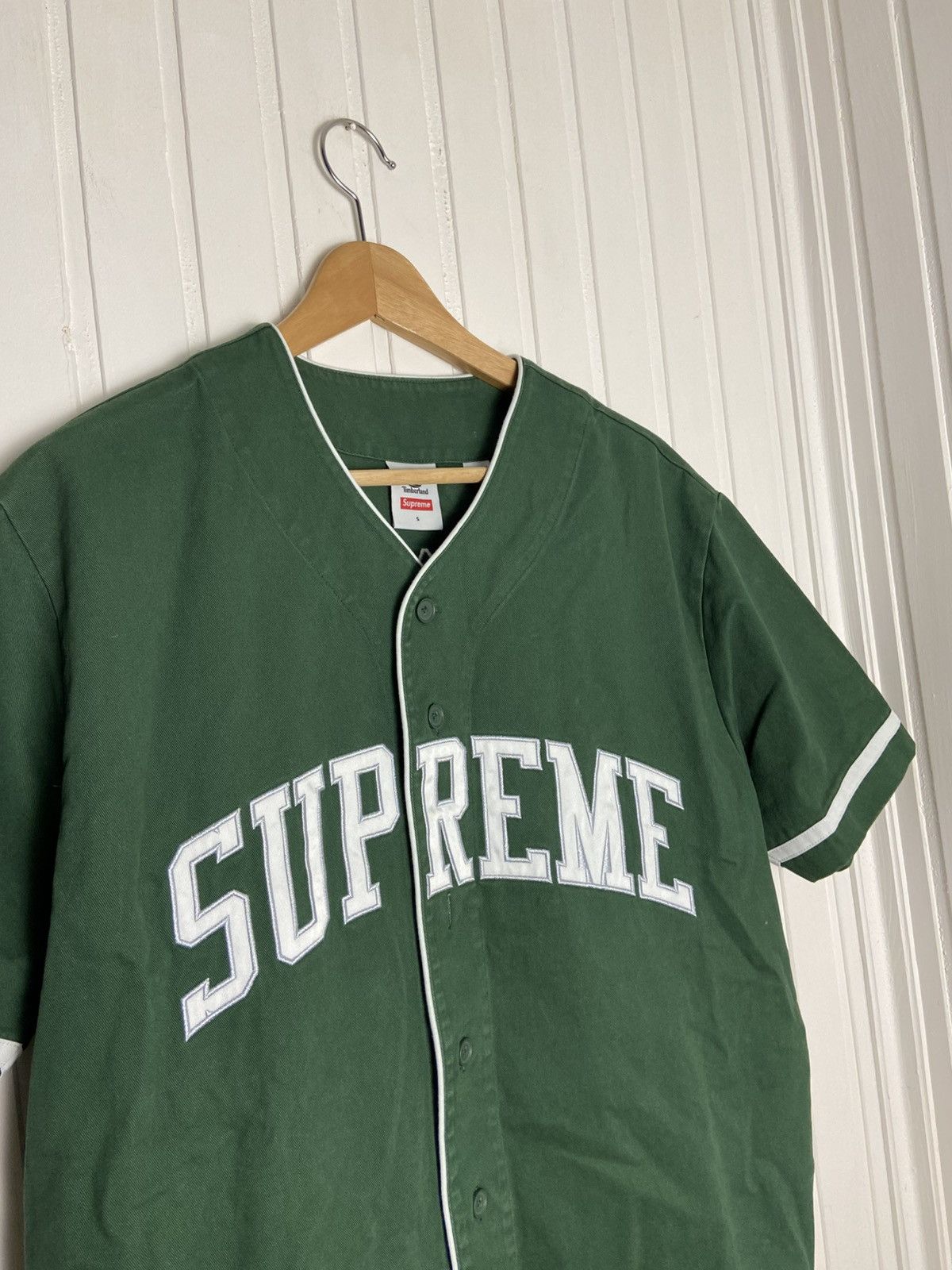 Supreme Used Supreme Timberland Baseball Jersey Green Size S Size US S / EU 44-46 / 1 - 2 Thumbnail