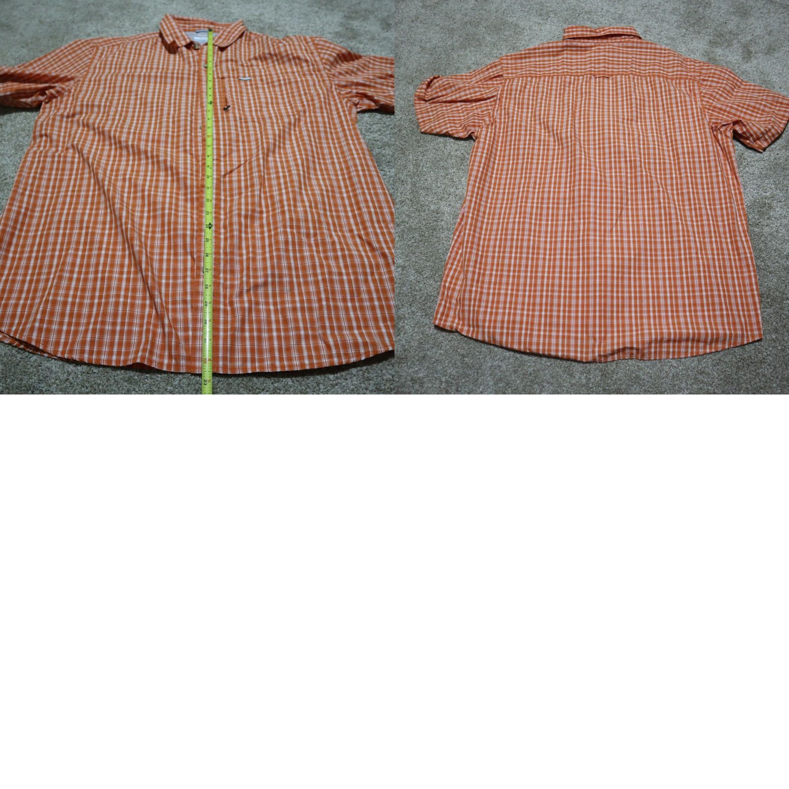 Vintage Columbia Shirt Men Large Orange Plaid Nylon Vented Omi Shade Zip Pocket Button Front 90s Casual Mens Size US L / EU 52-54 / 3 - 8 Thumbnail