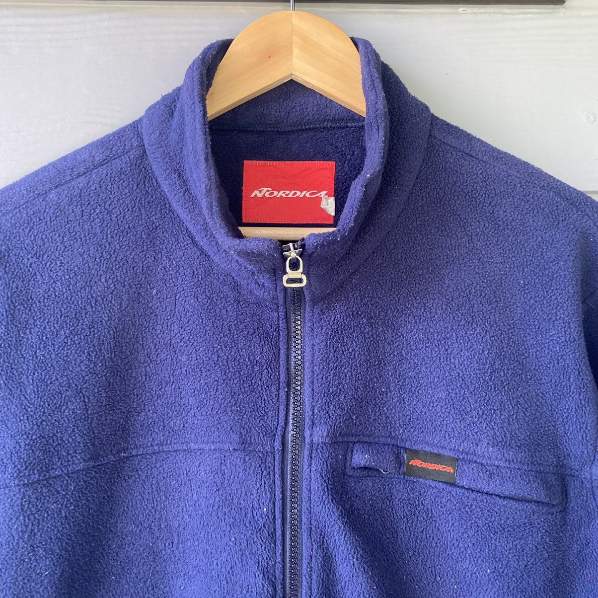 Vintage Vintage Nordica Blue Blank Fleece Sweater Size US L / EU 52-54 / 3 - 4 Thumbnail