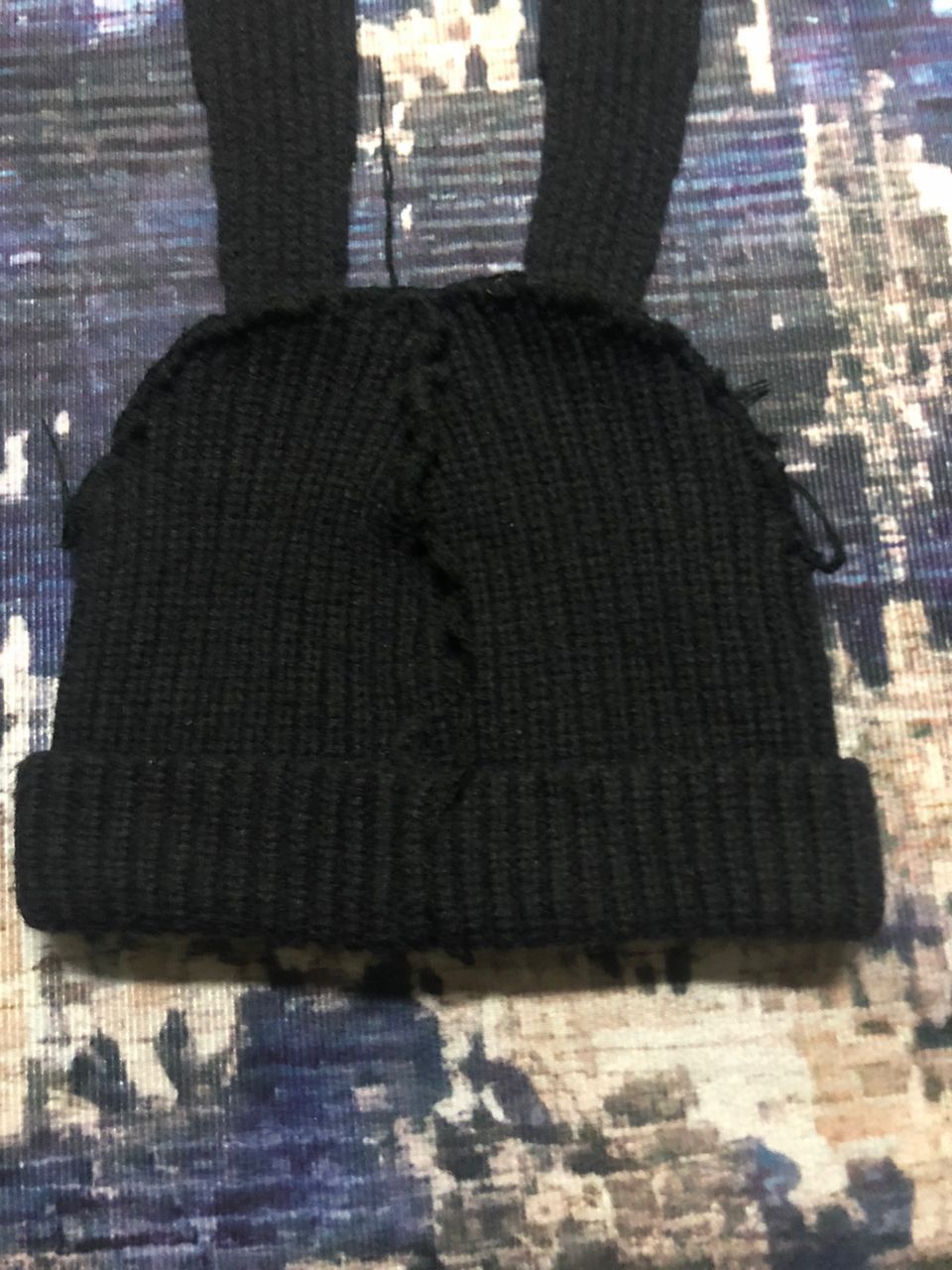 Charles Jeffrey LOVERBOY Charles Jeffrey Loverboy Chunky Rabbit Beanie Black Size ONE SIZE - 8 Thumbnail