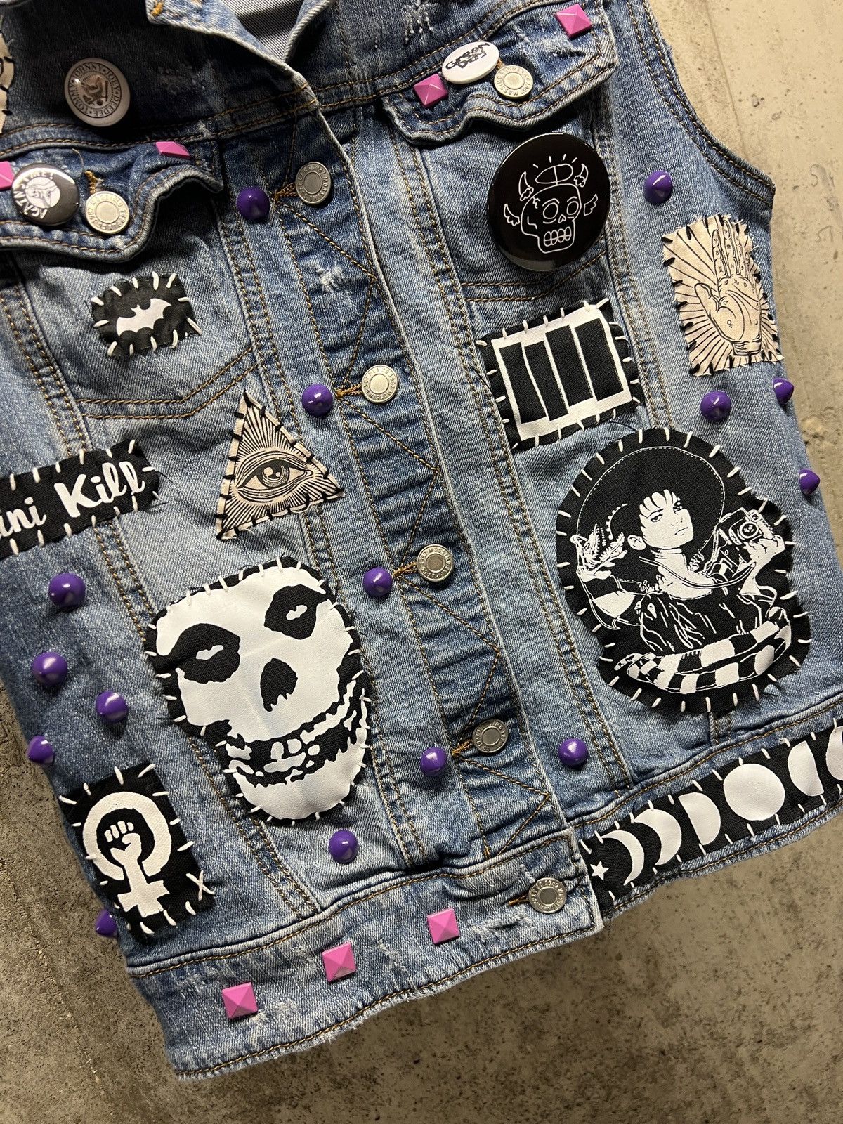 Other New custom horror studded punk vest. Size M / US 6-8 / IT 42-44 - 5 Thumbnail