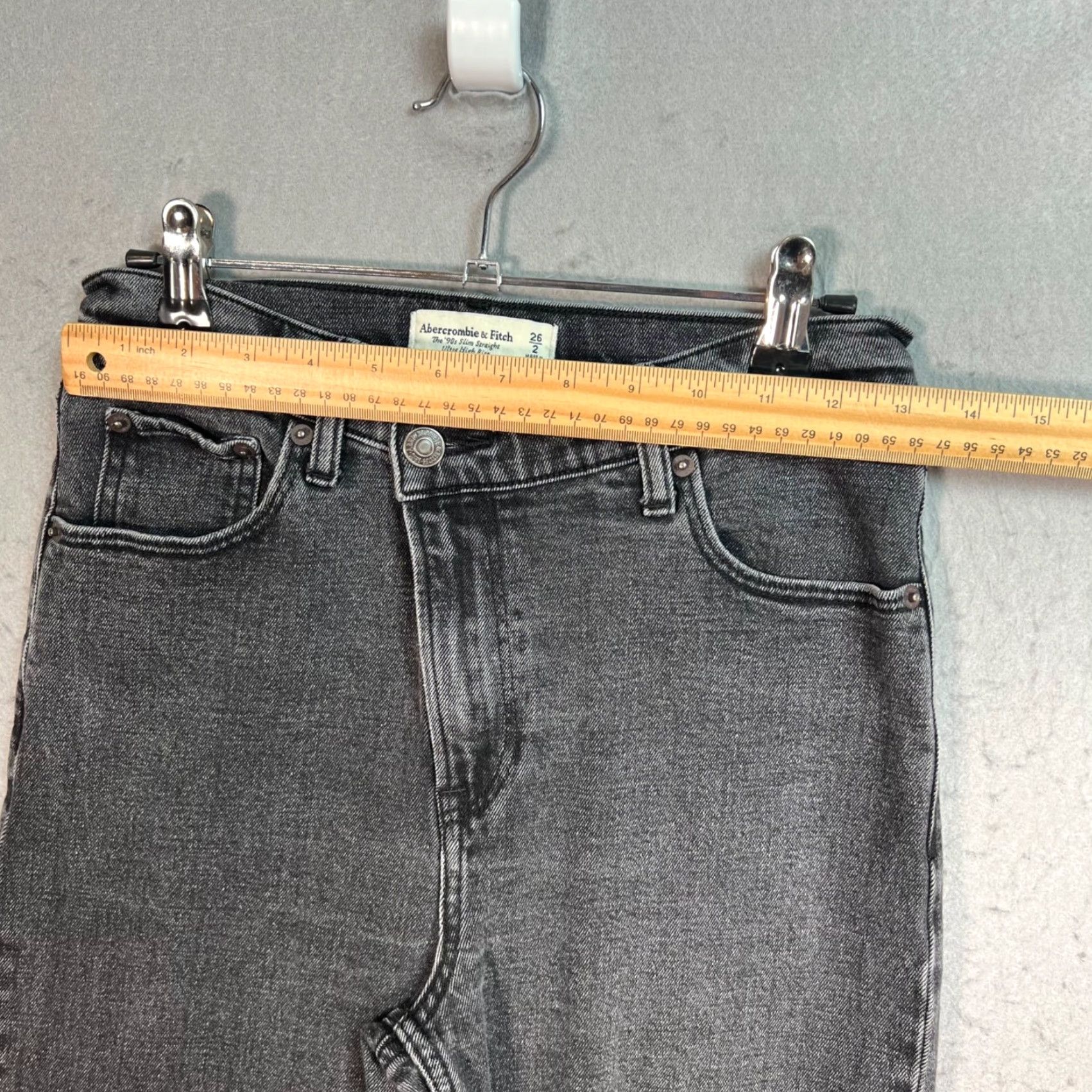 Abercrombie & Fitch VINTAGE Abercrombie & Fitch Jeans Adult 26/2 Black Slim Straight Ultra High Rise Denim 90s Womens Size 26" / US 2 / IT 38 - 5 Thumbnail