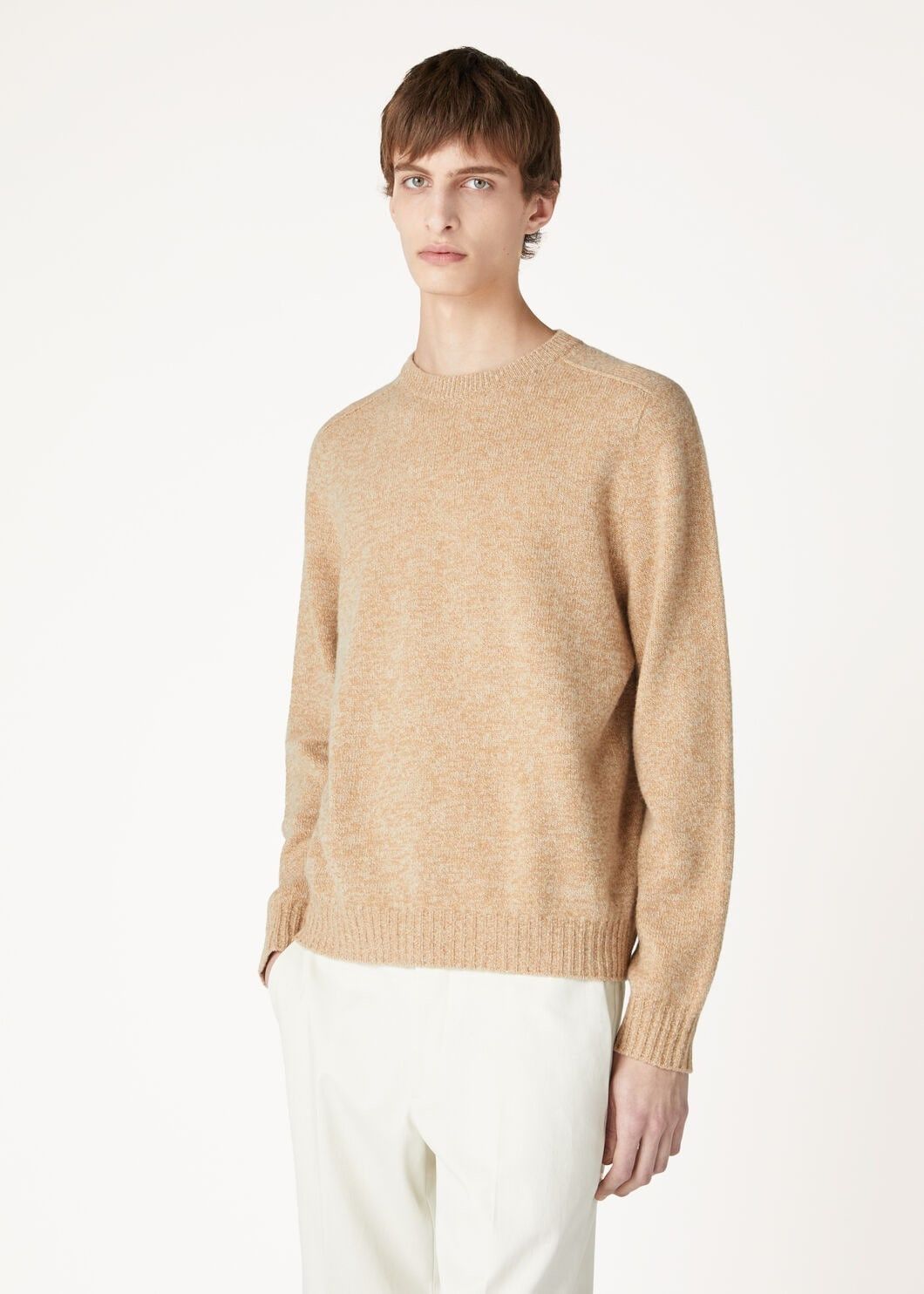 Loro Piana o1w1db10725 FAO6211 Mastallone Crewneck Sweater in Beige Size US L / EU 52-54 / 3 - 4 Thumbnail