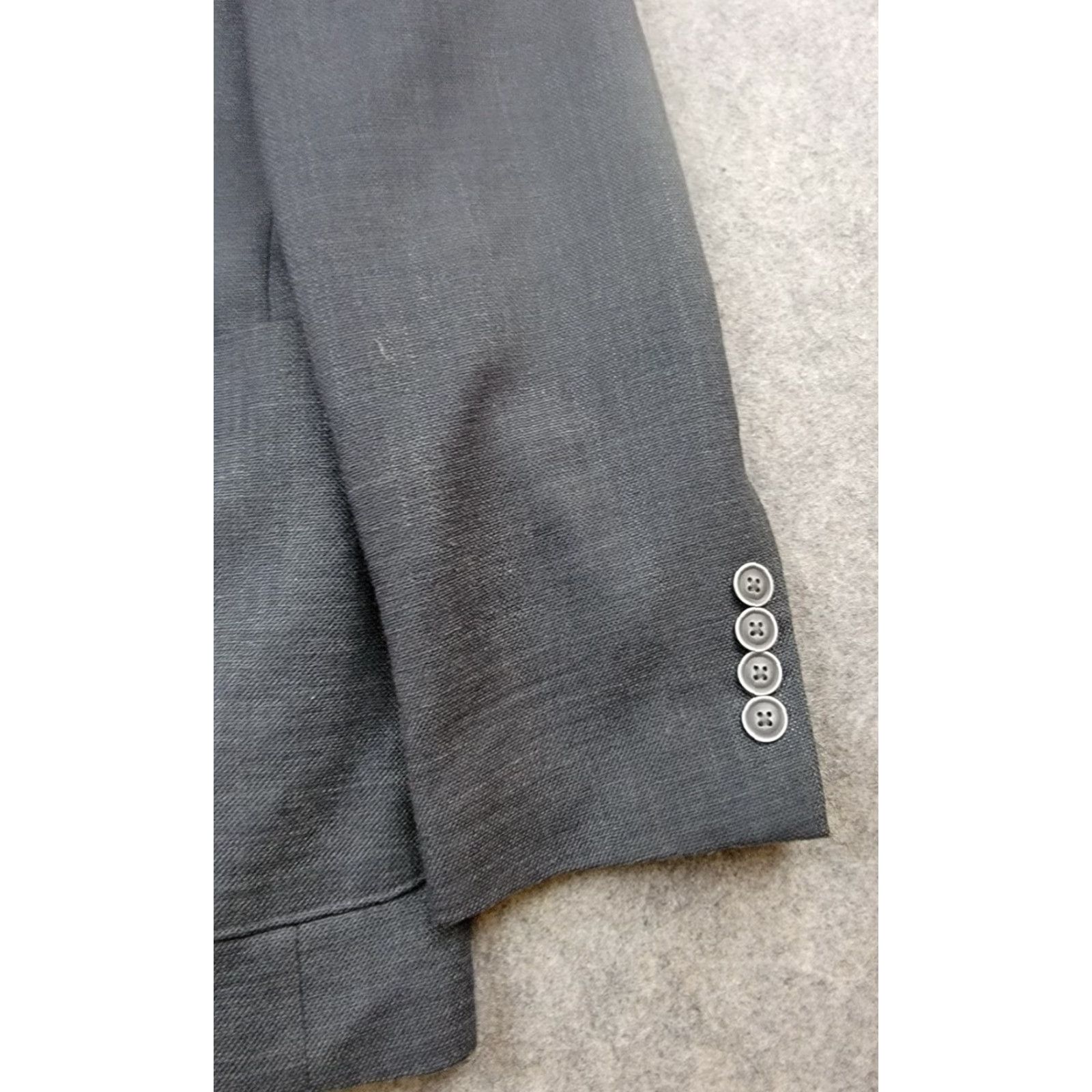 Nautica Nautica Suit Jacket Blazer Mens 38R Gray Double-Vented Linen Polyester Spandex Notch Hooked Two-Button Front Button Style Regular Modern City Classic Size 38R - 5 Thumbnail
