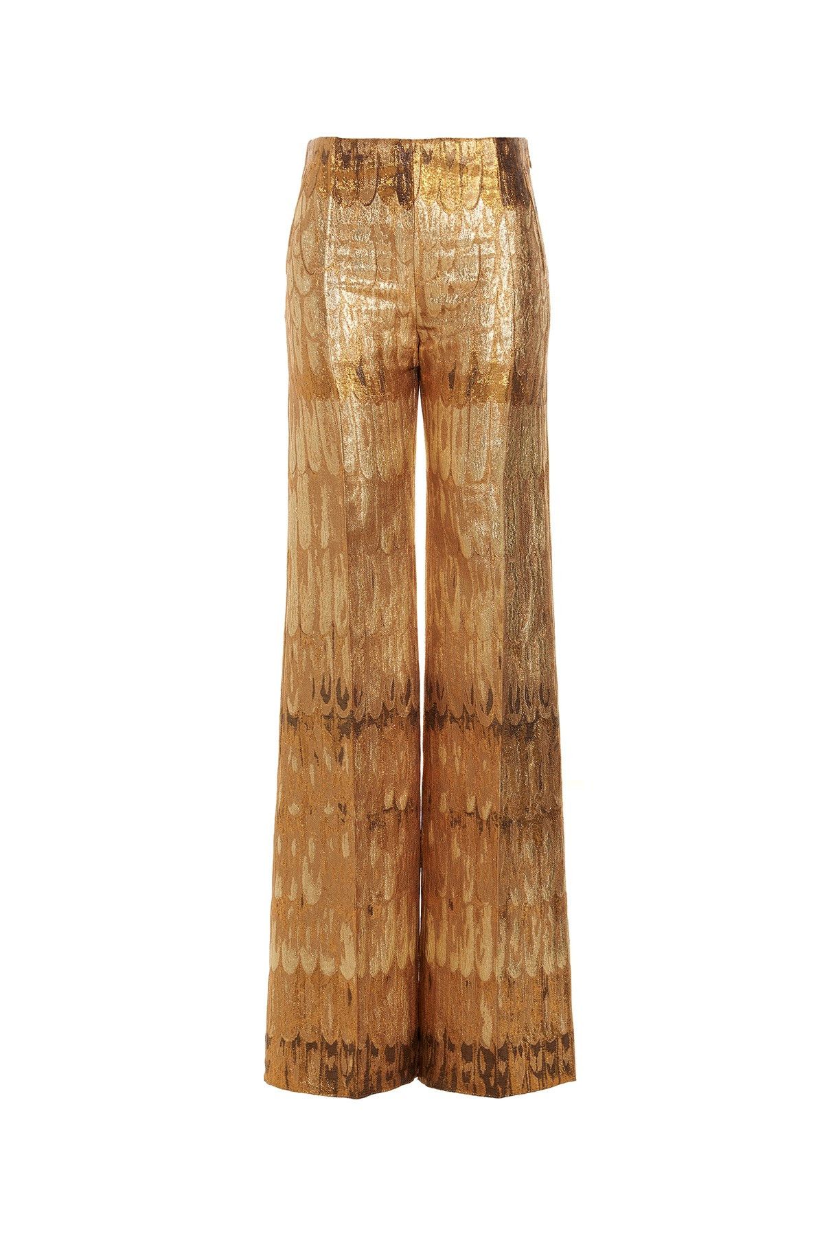 image of Valentino Garavani Brocade Valentino Pants in Gold, Women's (Size 26)