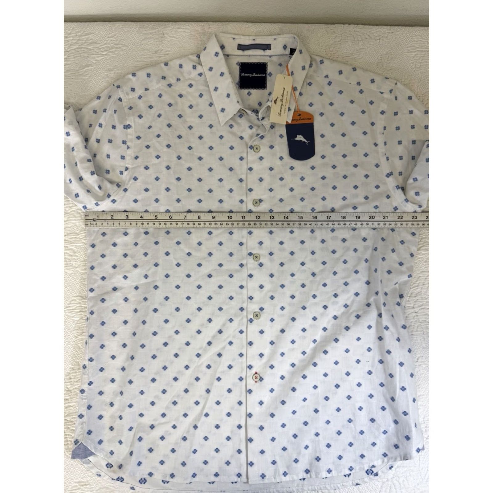 Tommy Bahama Tommy Bahama Mens Diamond Dobby Geometric Shirt XL Blue NWT Size US XL / EU 56 / 4 - 4 Thumbnail