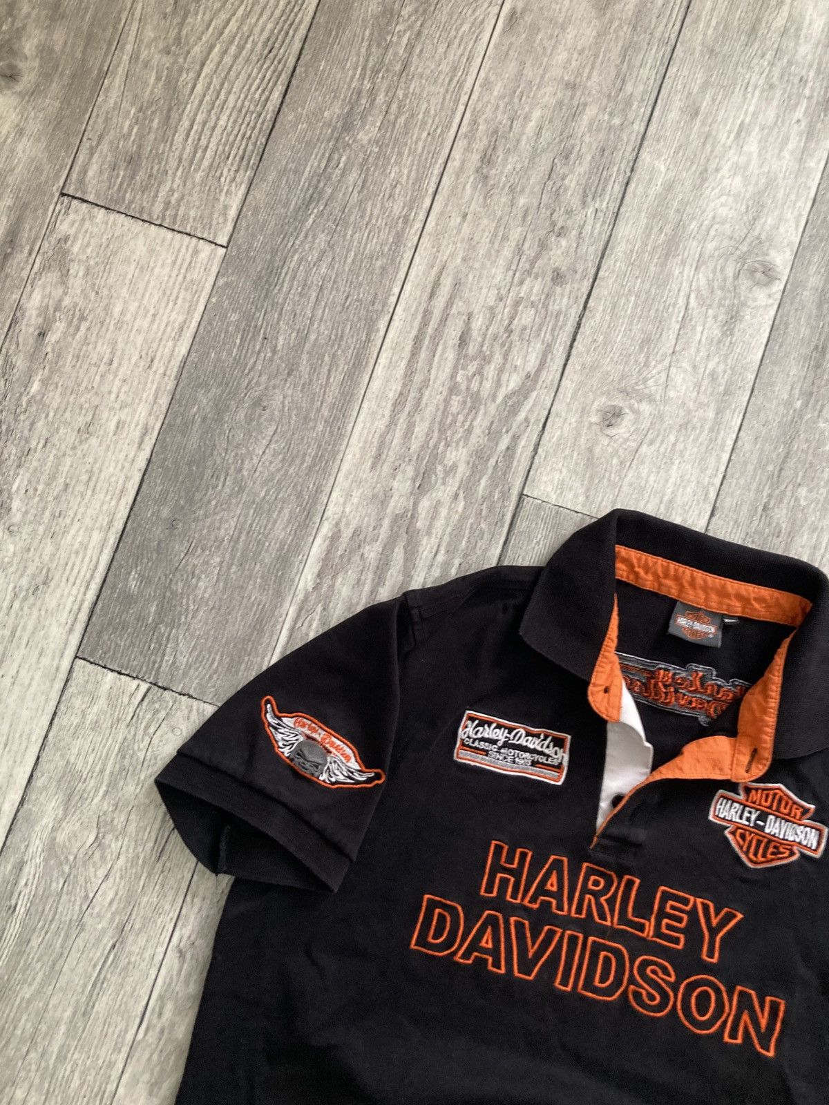 Harley Davidson × Vintage Vintage 90’s harley davidson polo tshirt M y2k racing drip Size US M / EU 48-50 / 2 - 4 Thumbnail
