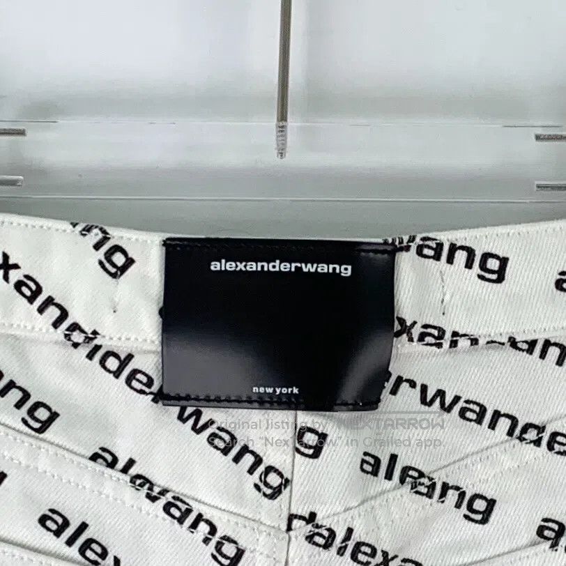 Alexander Wang Alexander Wang White Logo Letter All-Over Print Cotton Cas Size 25" / US 0 / IT 36 - 5 Thumbnail