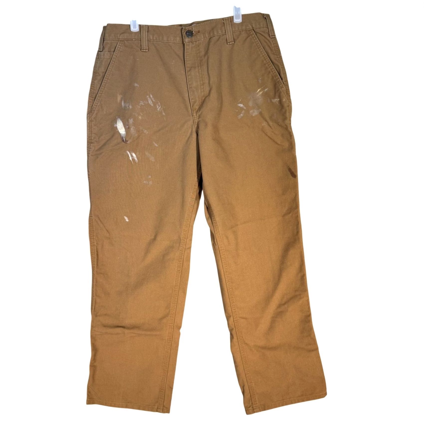 Carhartt VINTAGE Carhartt Pants Mens 34x29 Brown Dungaree Fit Work Carpenter Twill Paint Stains Size US 34 / EU 50 - 2 Thumbnail