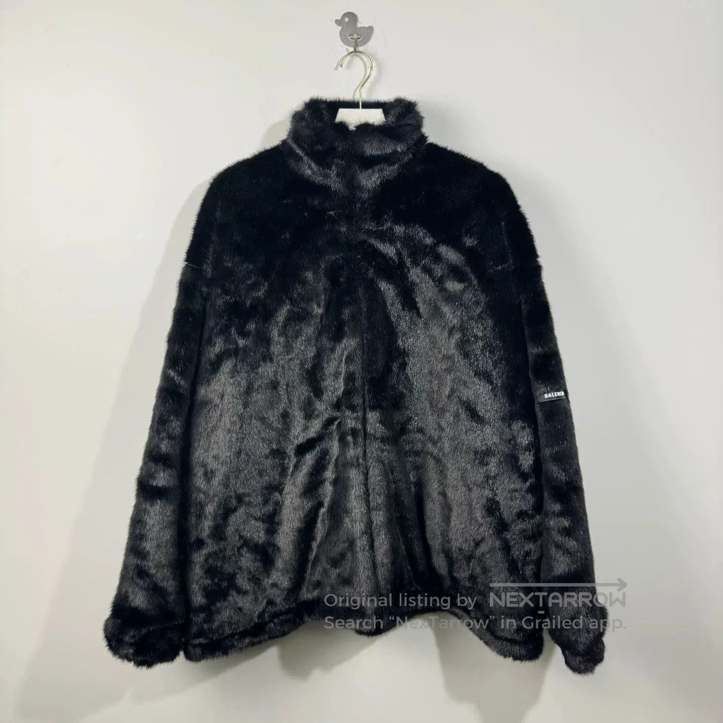 Balenciaga Balenciaga Black Fur Coat with Sleeve Logo. Size US M / EU 48-50 / 2 - 1 Thumbnail