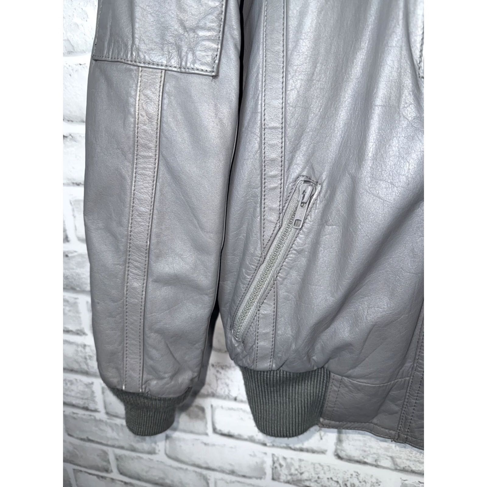 Harley Davidson Vintage Harley Davidson Hein Gericke CAFE RACING STYLE Leather Jacket Gray Womens 34 Size XXS / US 00 / IT 34 - 6 Thumbnail