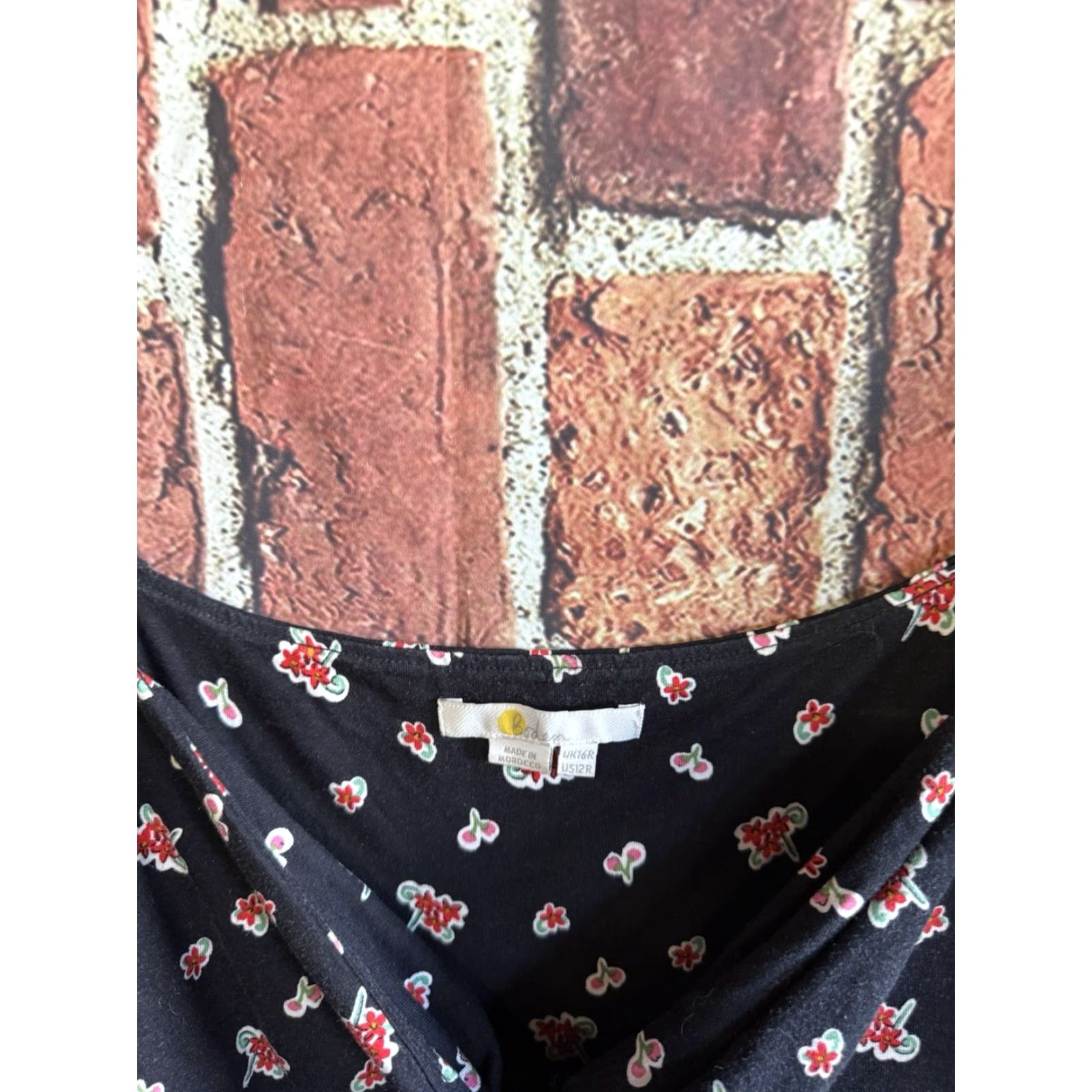 Boden VINTAGE Boden Womens Black Long Sleeve Floral Pattern Slip Dress Size 12 Size L / US 10 / IT 46 - 2 Thumbnail
