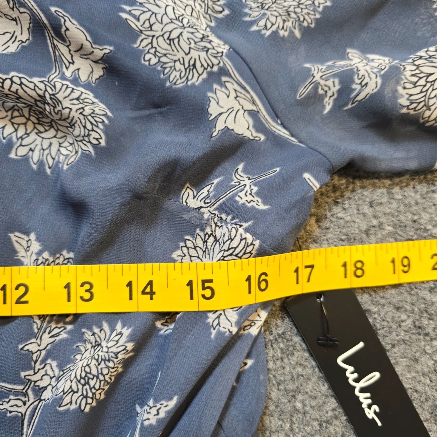 Lulus Lulus Dress Maxi Boho Prairie Floral Blue Lined Tiered Sheer Chiffon, Short Cap Sleeve, High Neck, Zip, Regular, Women, Size M Size M / US 6-8 / IT 42-44 - 7 Thumbnail