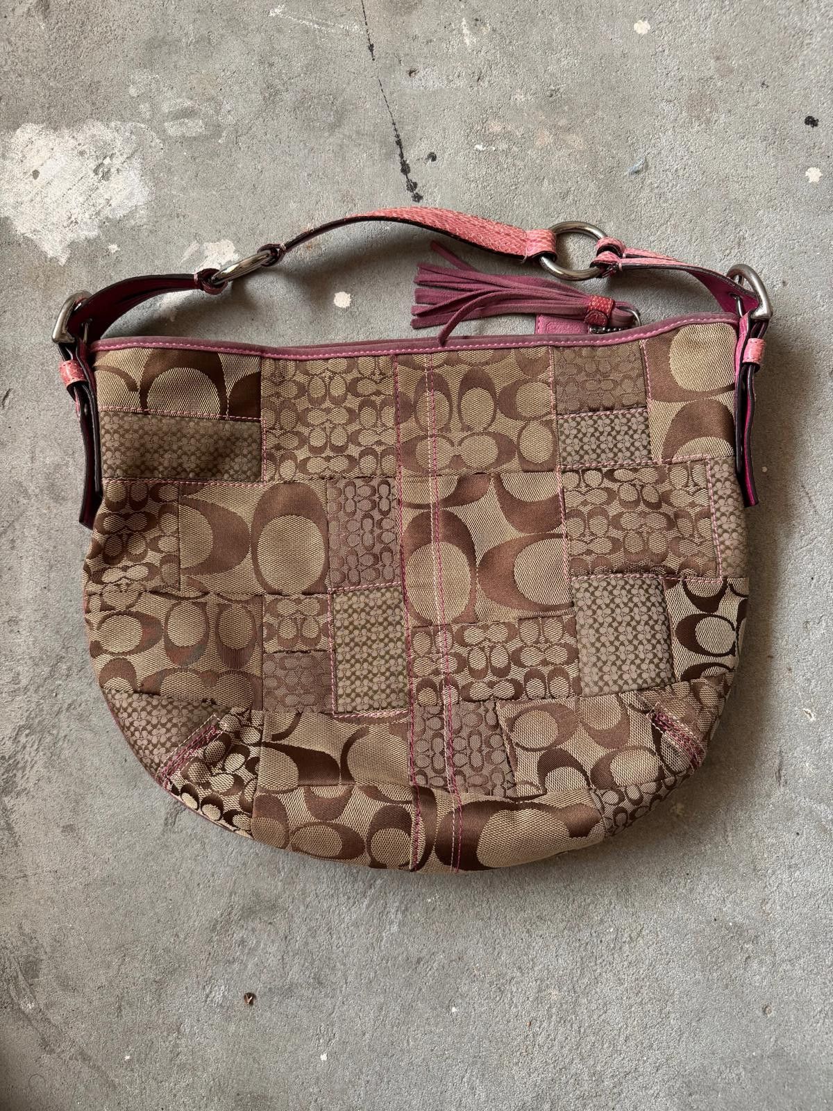 Coach Coach Signature PatchWork Snakeskin Bag Beige/Pink Size ONE SIZE - 5 Thumbnail
