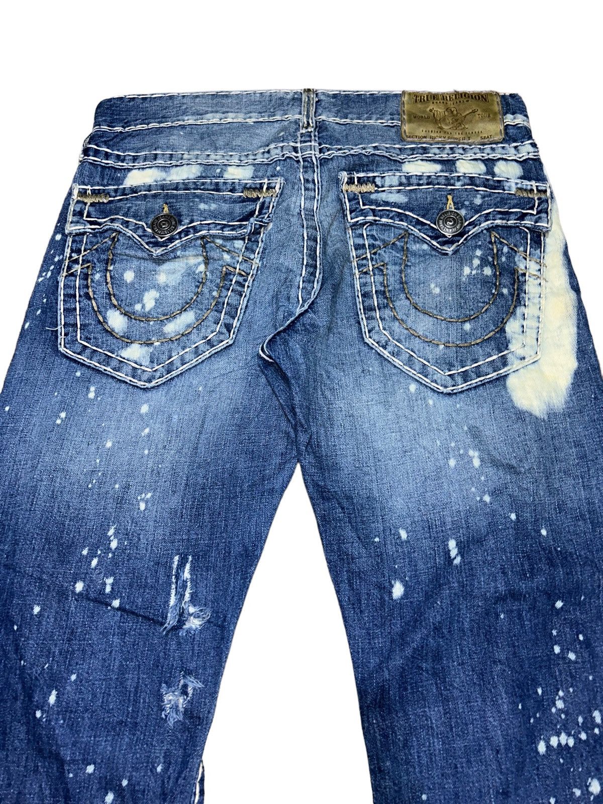 True Religion True Religion Ricky Super-T Distressed Jeans Size US 32 / EU 48 - 3 Thumbnail