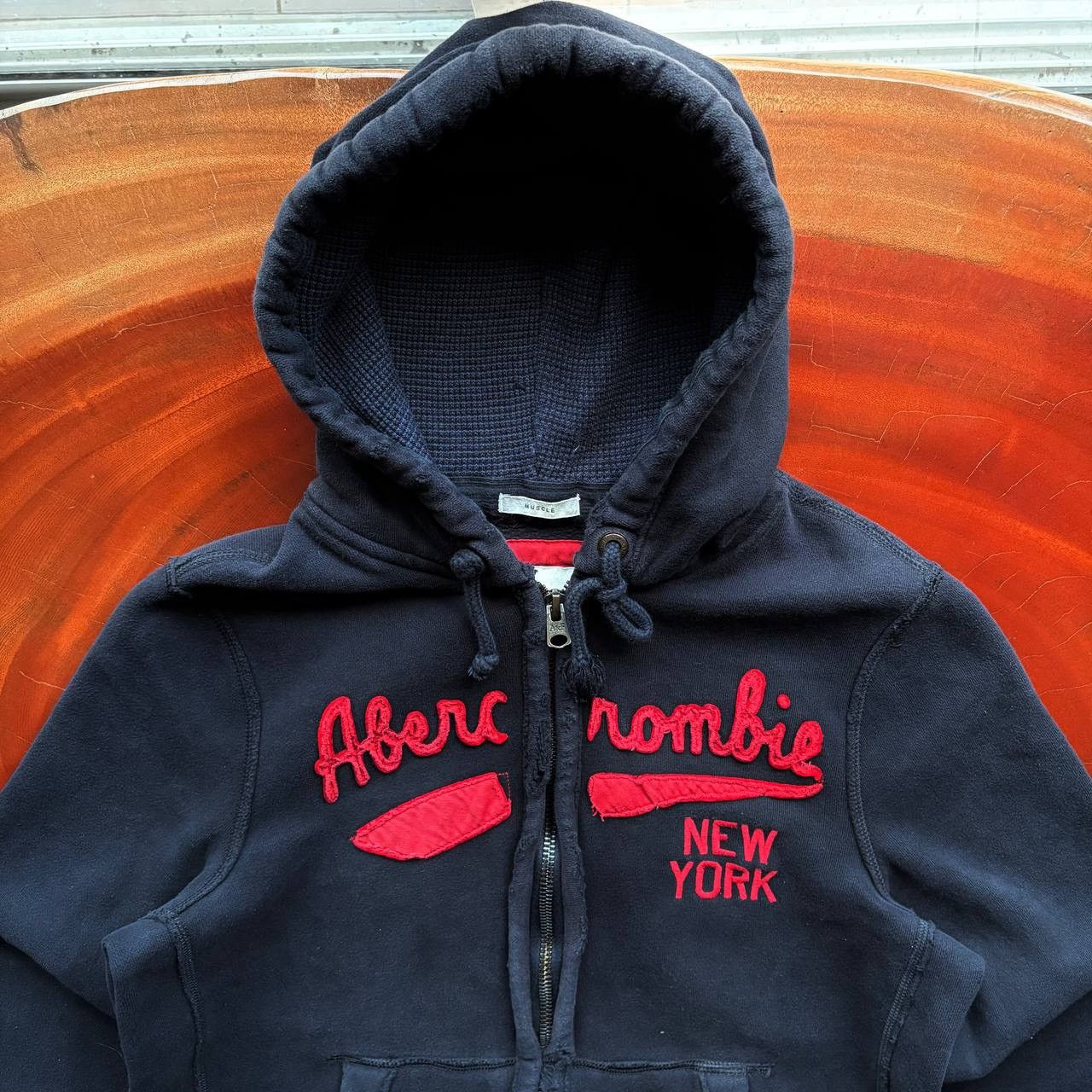 Abercrombie & Fitch Vintage Abercrombie & Fitch Full Zip Distressed Black Hoodie Size US XXL / EU 58 / 5 - 3 Thumbnail