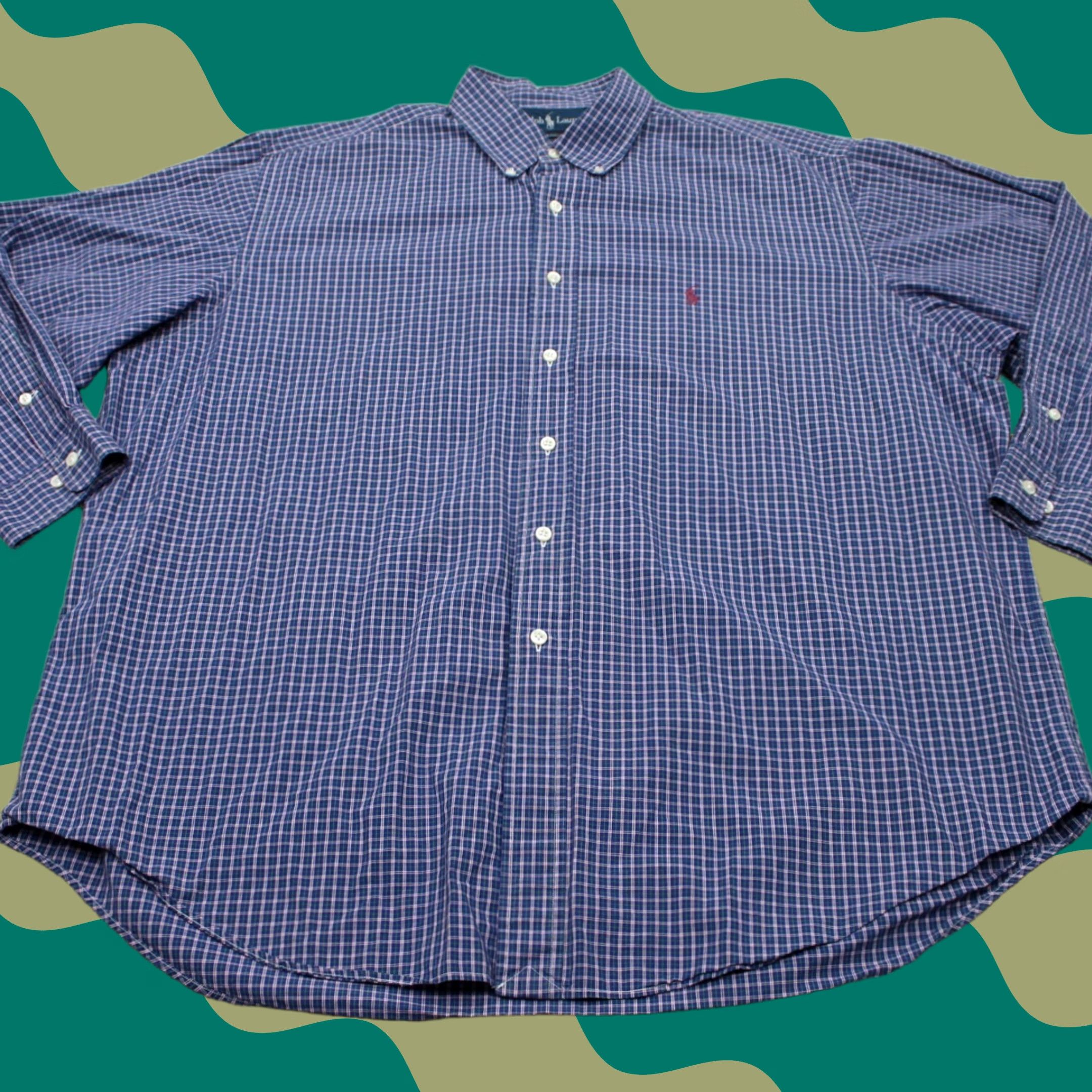 Ralph Lauren Ralph Lauren Shirt Mens 17 1/2, 34/35 Blue 100% Cotton Long Sleeve Dress Shirt Long Sleeve Button-Down Regular Fit Size US XXL / EU 58 / 5 - 1 Thumbnail