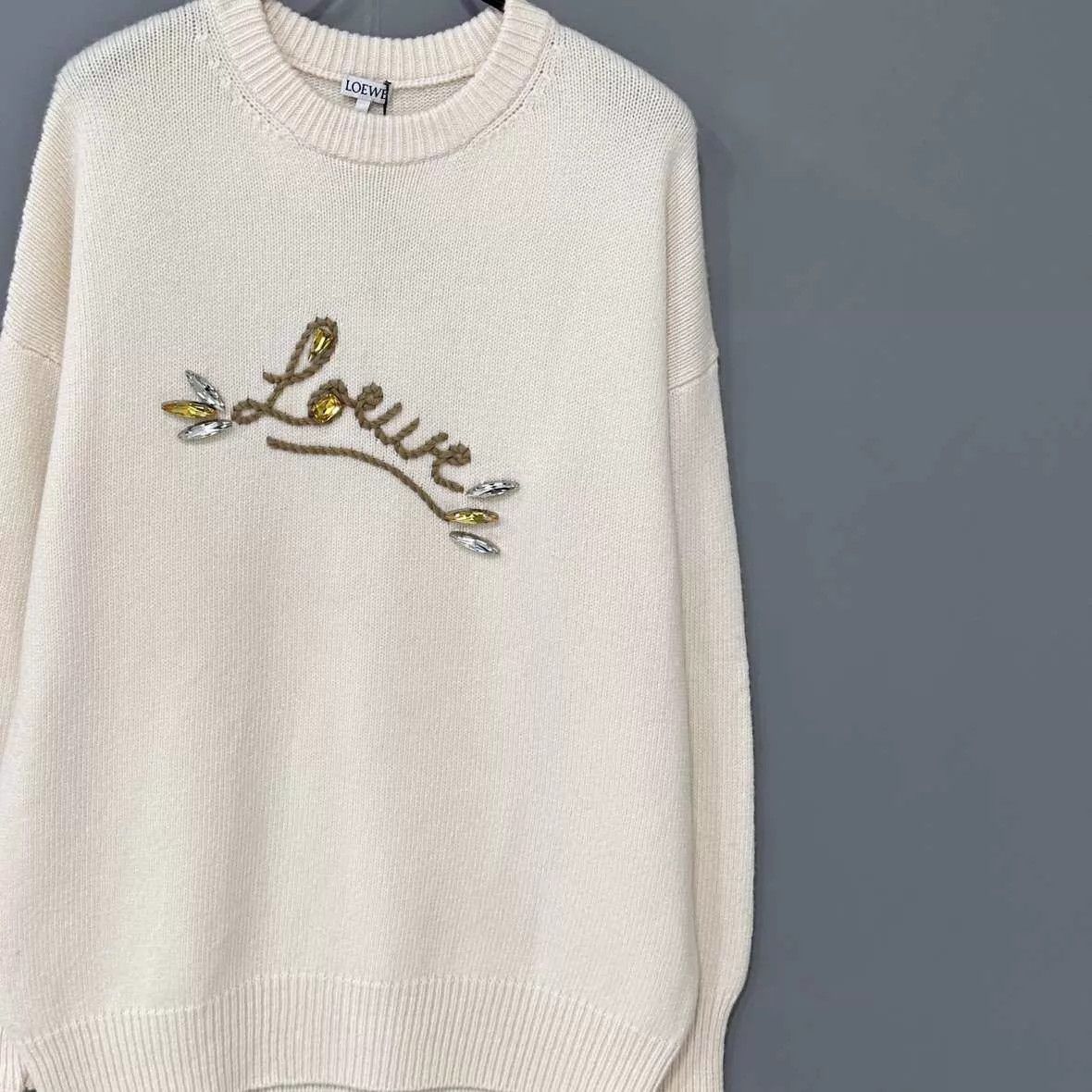 Loewe LOEWE embroidered woven crystal logo sweater XS Size XS / US 0-2 / IT 36-38 - 2 Thumbnail