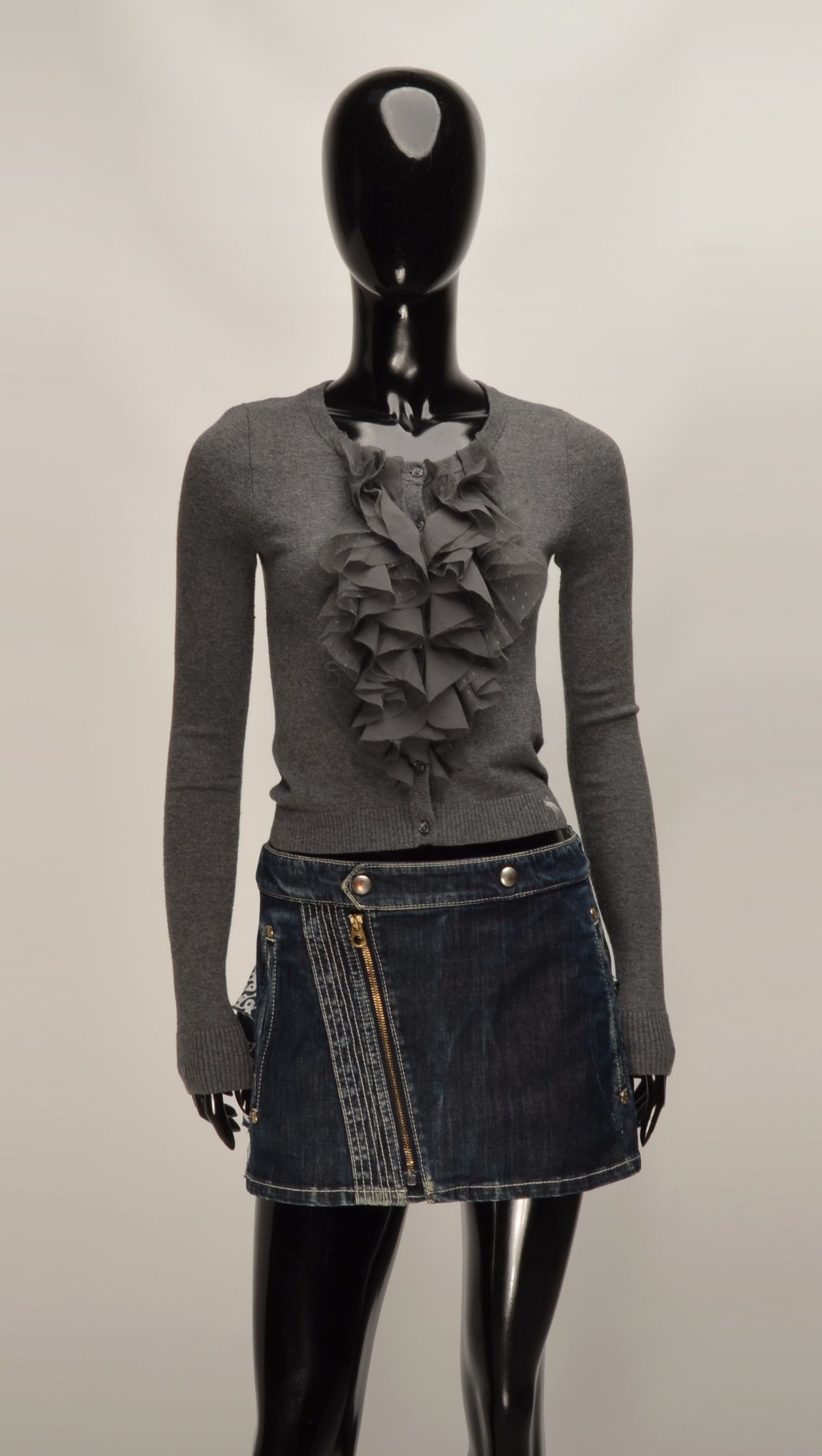 Abercrombie & Fitch × Designer × Vintage Abercrombie & Fitch Y2K Babydoll Coquette Ruffle Cardigan Size XS / US 0-2 / IT 36-38 - 1 Thumbnail