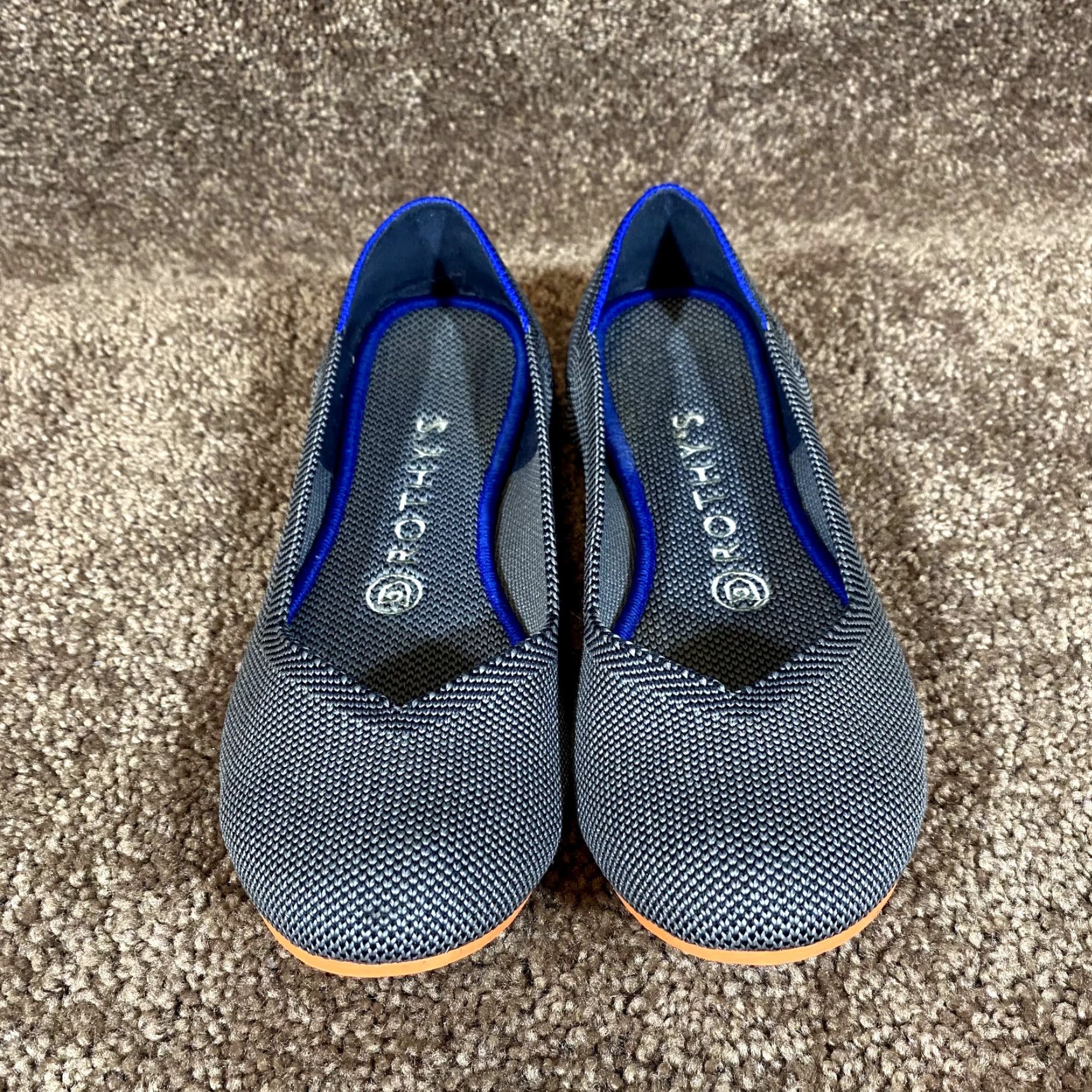 Vintage ROTHYS Flats Womens 7 Gray Flat Slip On Round Toe Career Workwear Cocktail Business Shoes Size US 7 / IT 37 - 4 Thumbnail