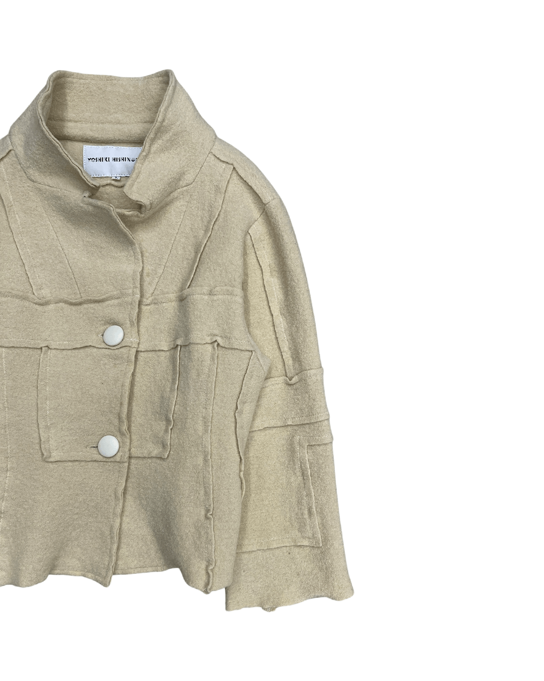 Japanese Brand Yoshiki Hishinuma Raw Edge Felt Jacket Size L / US 10 / IT 46 - 6 Thumbnail