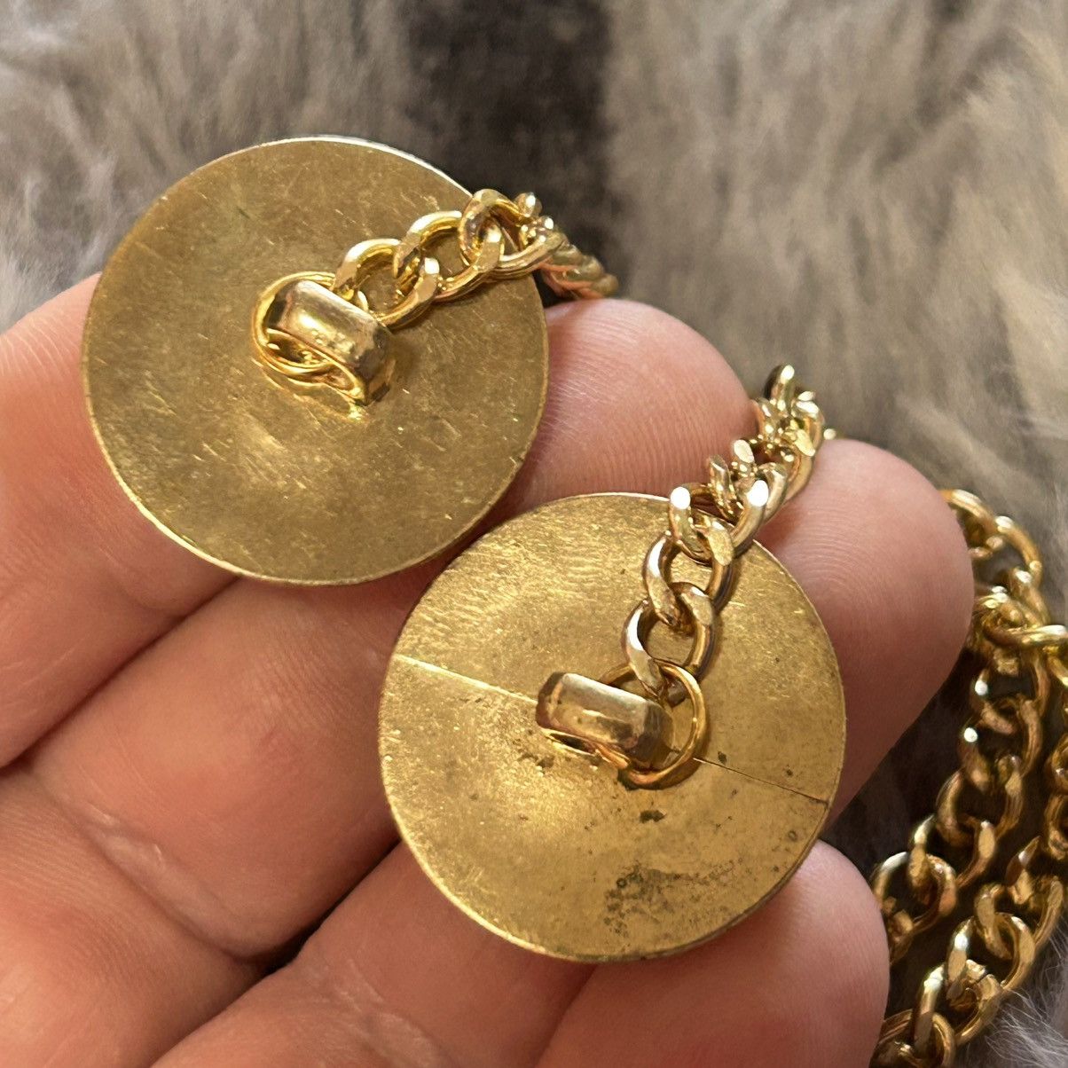 Vintage Vintage black enamel gold tone aluminum button sweater chain Size ONE SIZE - 3 Thumbnail