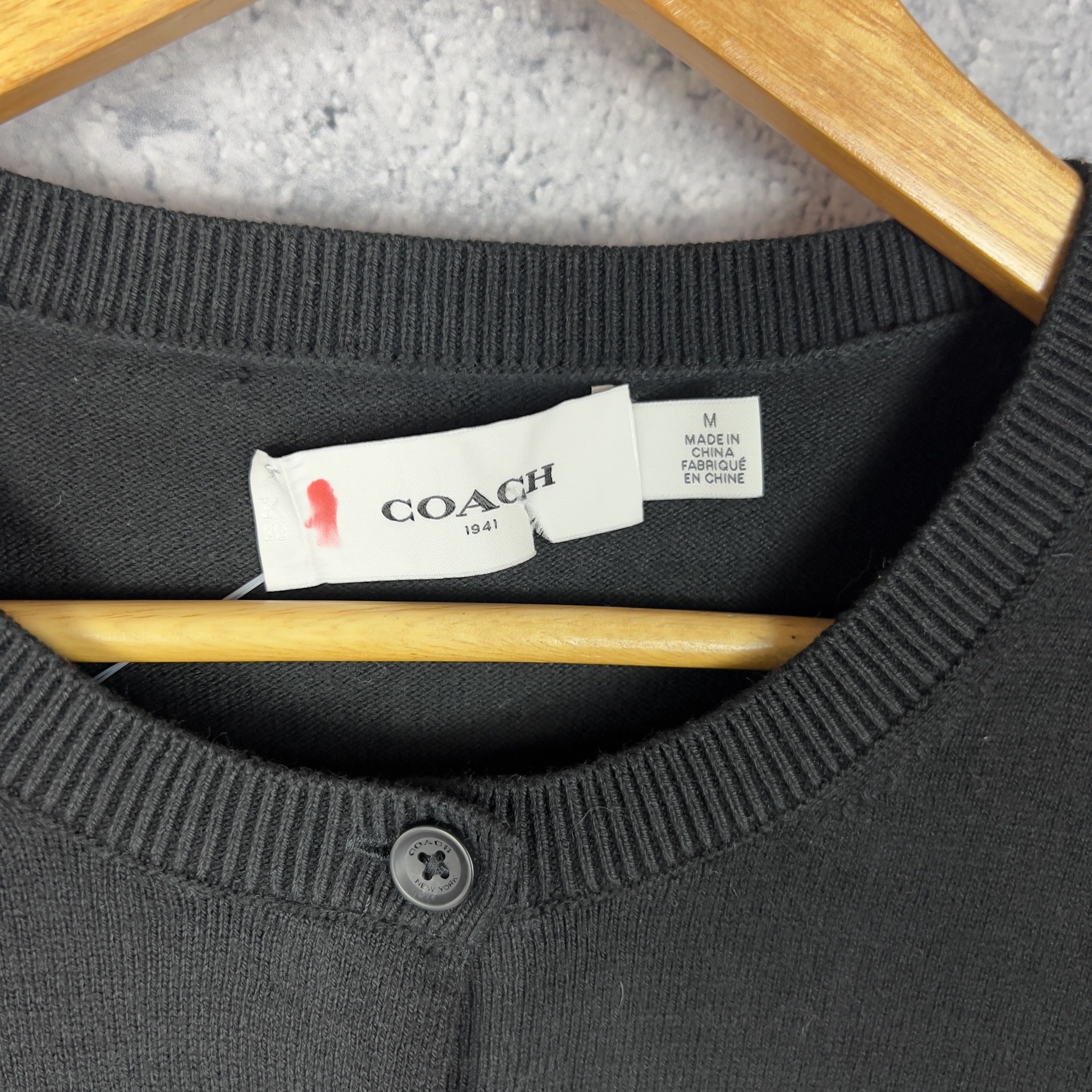 Coach × Vintage Coach Cardigan Women's Size M Viscose Black Long Sleeve Size M / US 6-8 / IT 42-44 - 4 Thumbnail