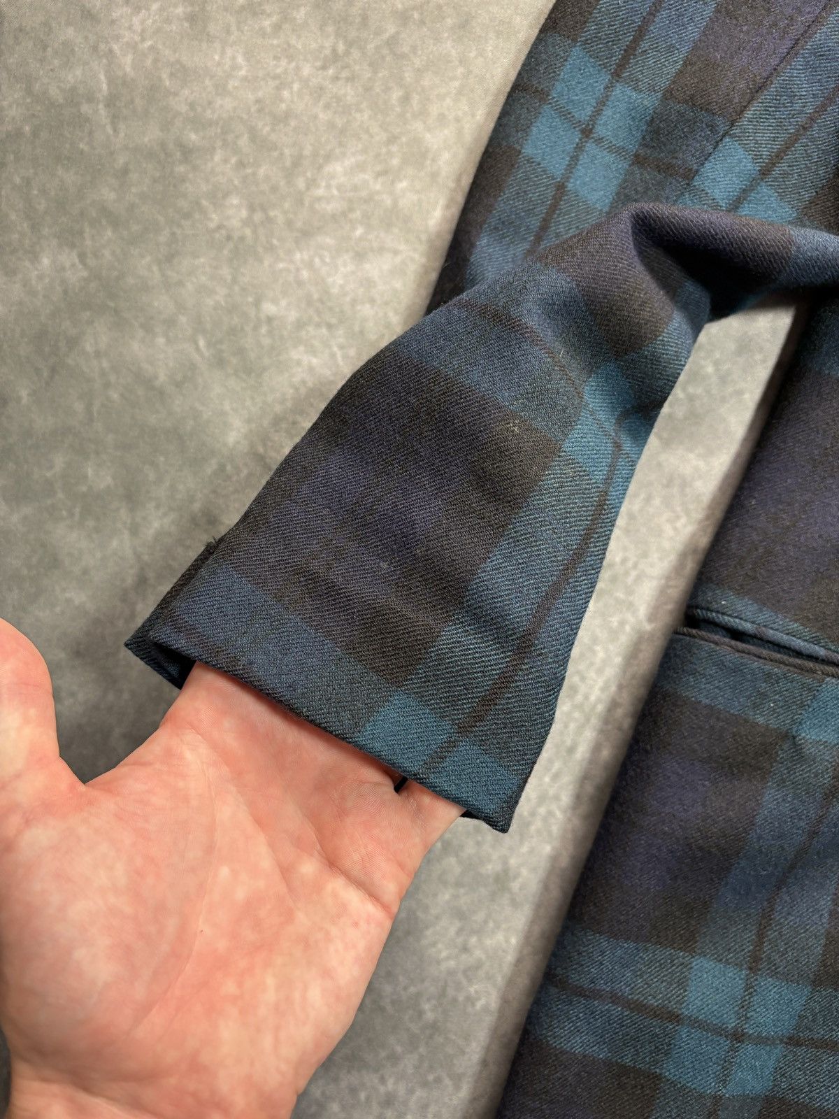 Vintage 1950s Plaid Blazer True Vintage Suit Jacket Wool 1940s Green Size 40R - 9 Thumbnail
