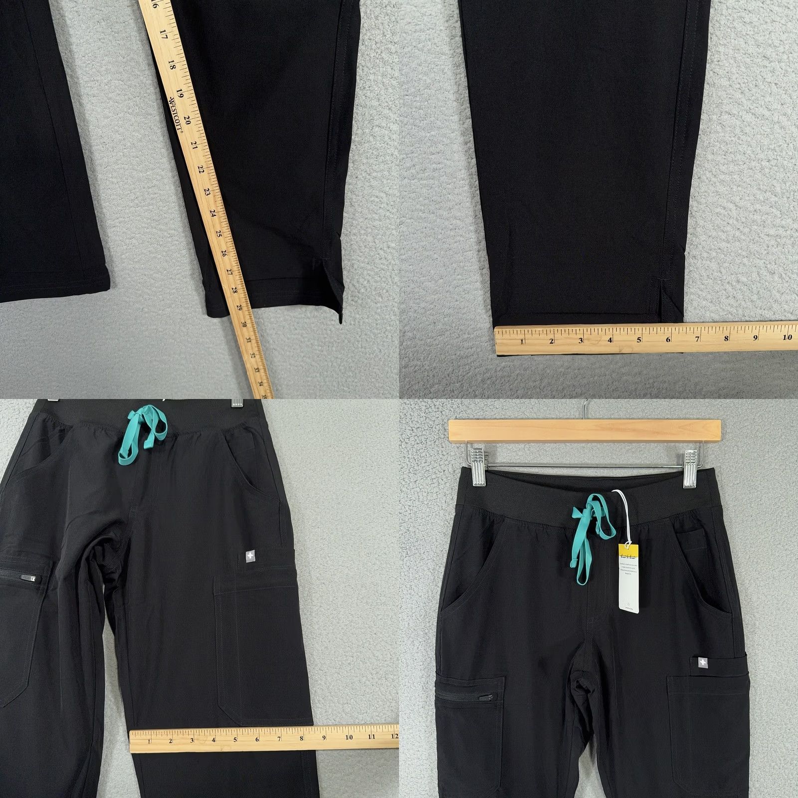 Vintage FIGS Yola Pants Womens XS Black FreeX Lined Scrub Technical Collection Medical Nursing Size 26" / US 2 / IT 38 - 8 Thumbnail