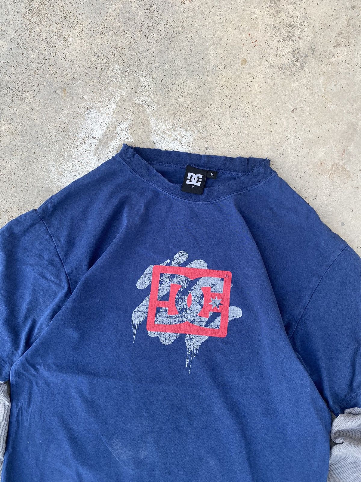 If Six Was Nine Thrashed Y2K DC Shoe Double Layer Longsleeve Size US M / EU 48-50 / 2 - 2 Thumbnail