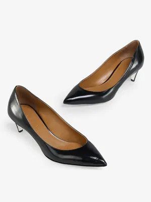 Marni oc11z0525 Rhythm Pointed Toe Leather Courts in Black Size US 10 / IT 40 - 4 Thumbnail