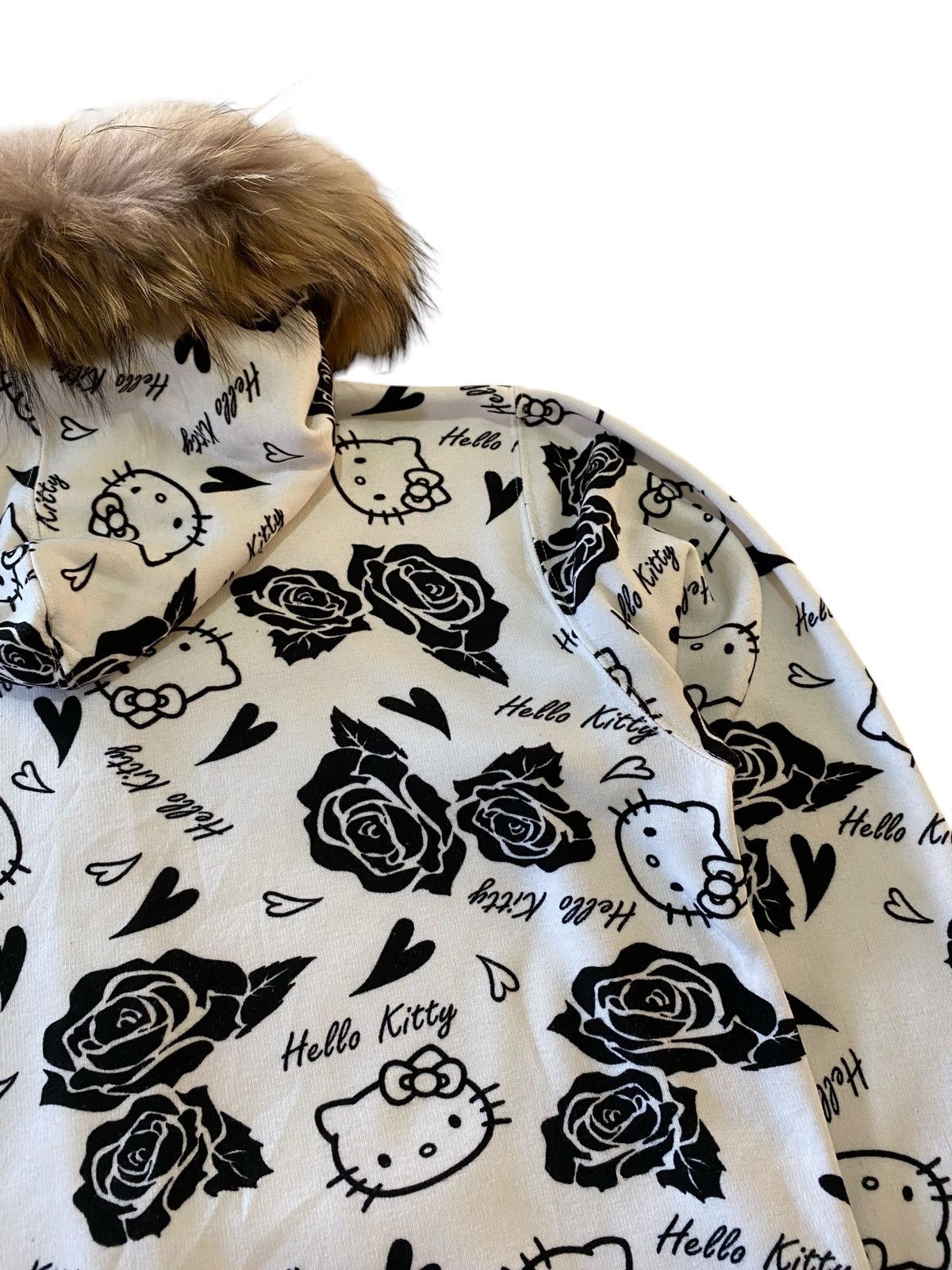 Japanese Brand Fur Hello Kitty Japan All Over Print Zip Hoodie Black White Size US M / EU 48-50 / 2 - 12 Thumbnail
