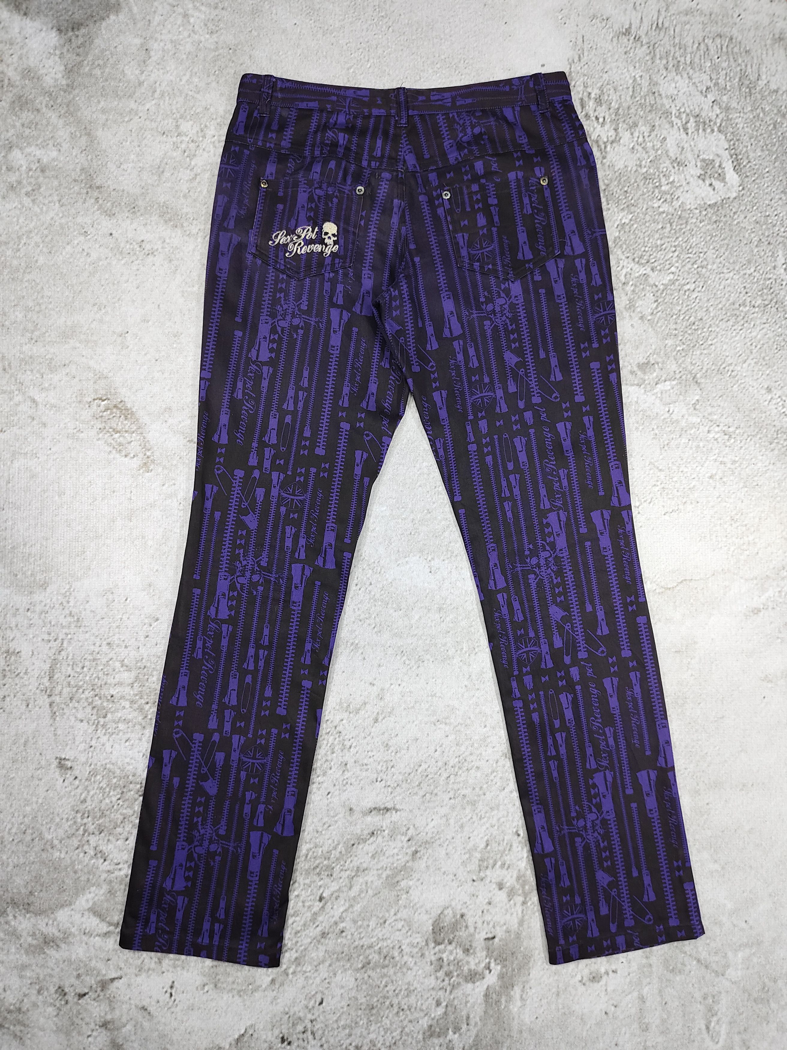 Sex Pot ReVeNGe 00s Sex Pot Revenge🇯🇵Archive Zipper Print Punk Skinny Pant Size US 30 / EU 46 - 4 Thumbnail
