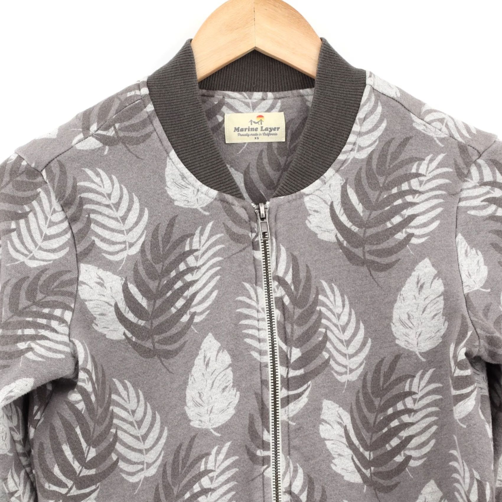 Marine Layer Marine Layer Bomber Jacket Floral Full Zip XS Womens Gray Cotton Polyester Short Sleeve Regular Jacket Size XS / US 0-2 / IT 36-38 - 3 Thumbnail