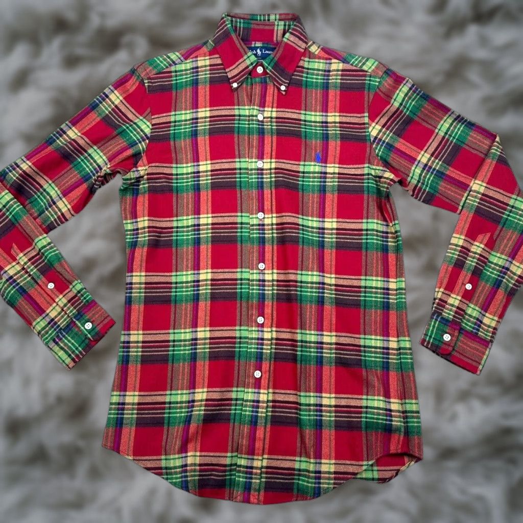 Polo Ralph Lauren Polo Ralph Lauren Button-Down Shirt Mens Flannel Red/Green Plaid Small Classic Fit Button-Up Knit Cotton Size US S / EU 44-46 / 1 - 1 Thumbnail