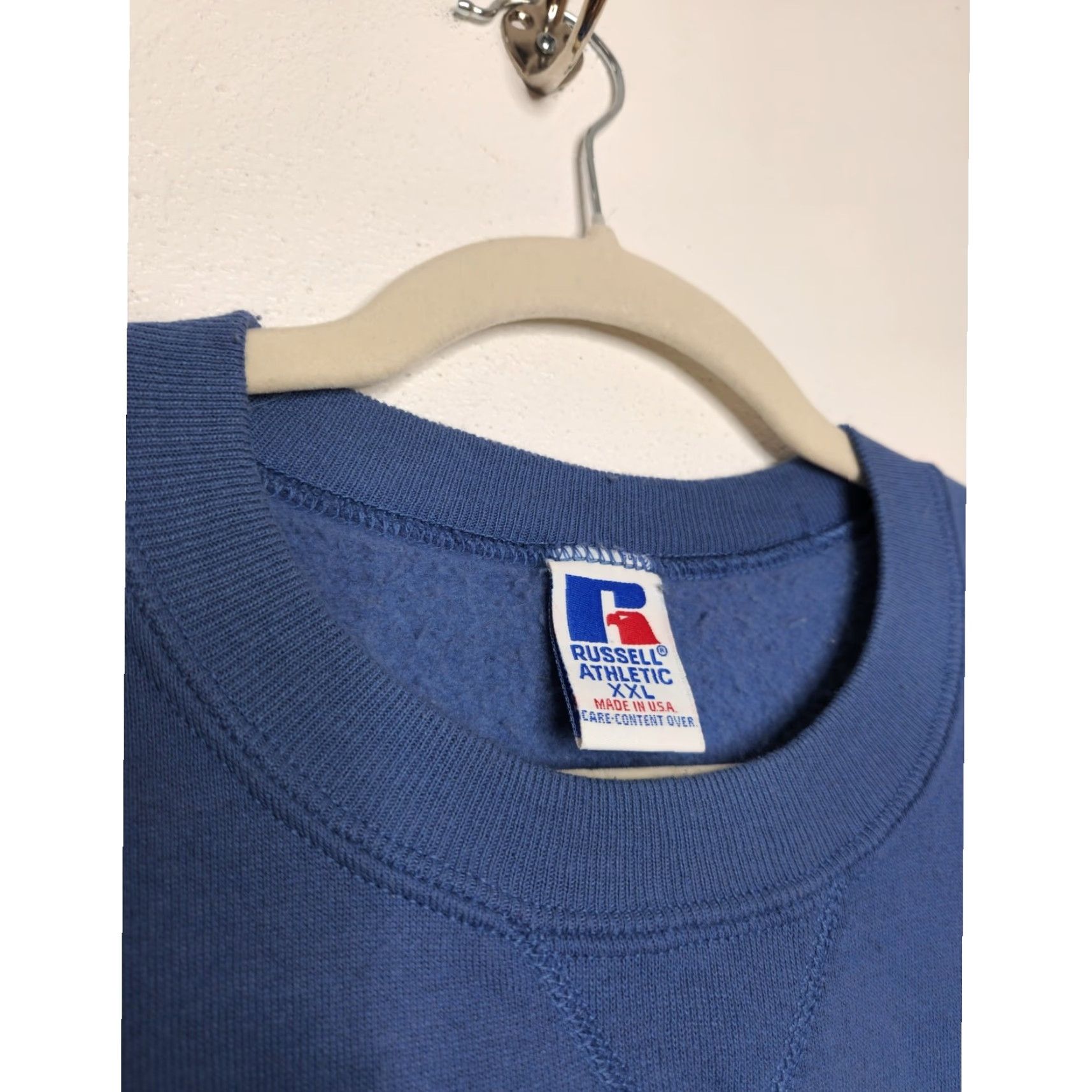 Russell Athletic VINTAGE Russell Athletic Sweatshirt Crewneck Blue 2XL Unisex Adults XXL Regular Pullover Vintage 90s Oversized Shirt Size US XXL / EU 58 / 5 - 3 Thumbnail