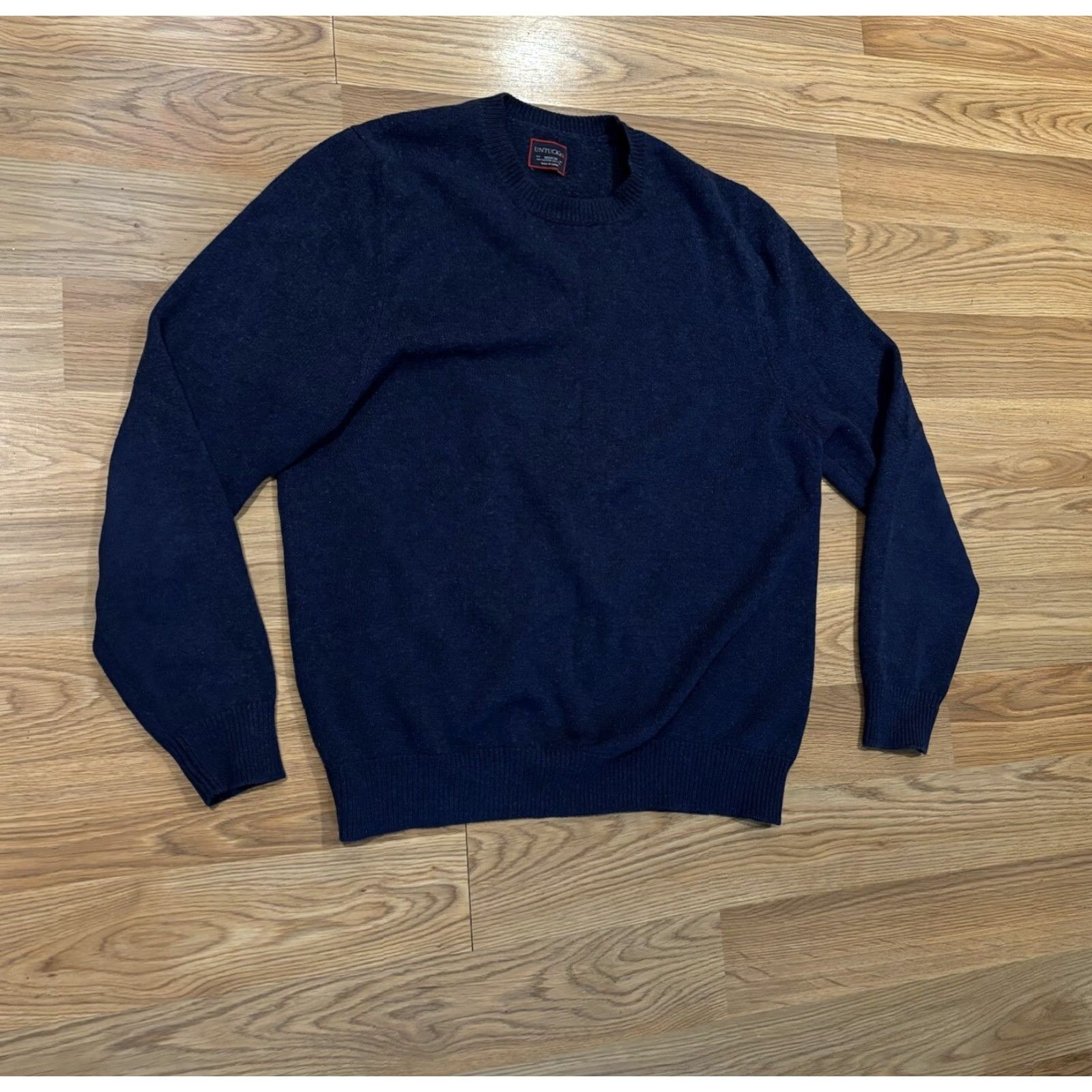 UNTUCKit UNTUCKit Crew Neck Sweater Navy Blue Wool Blend Pullover Men’s Size Medium Size US M / EU 48-50 / 2 - 2 Thumbnail