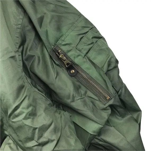 Vintage Vtg MA-1 BOMBER MILITARY Army Green Windbreaker Jacket Size L / US 10 / IT 46 - 5 Thumbnail