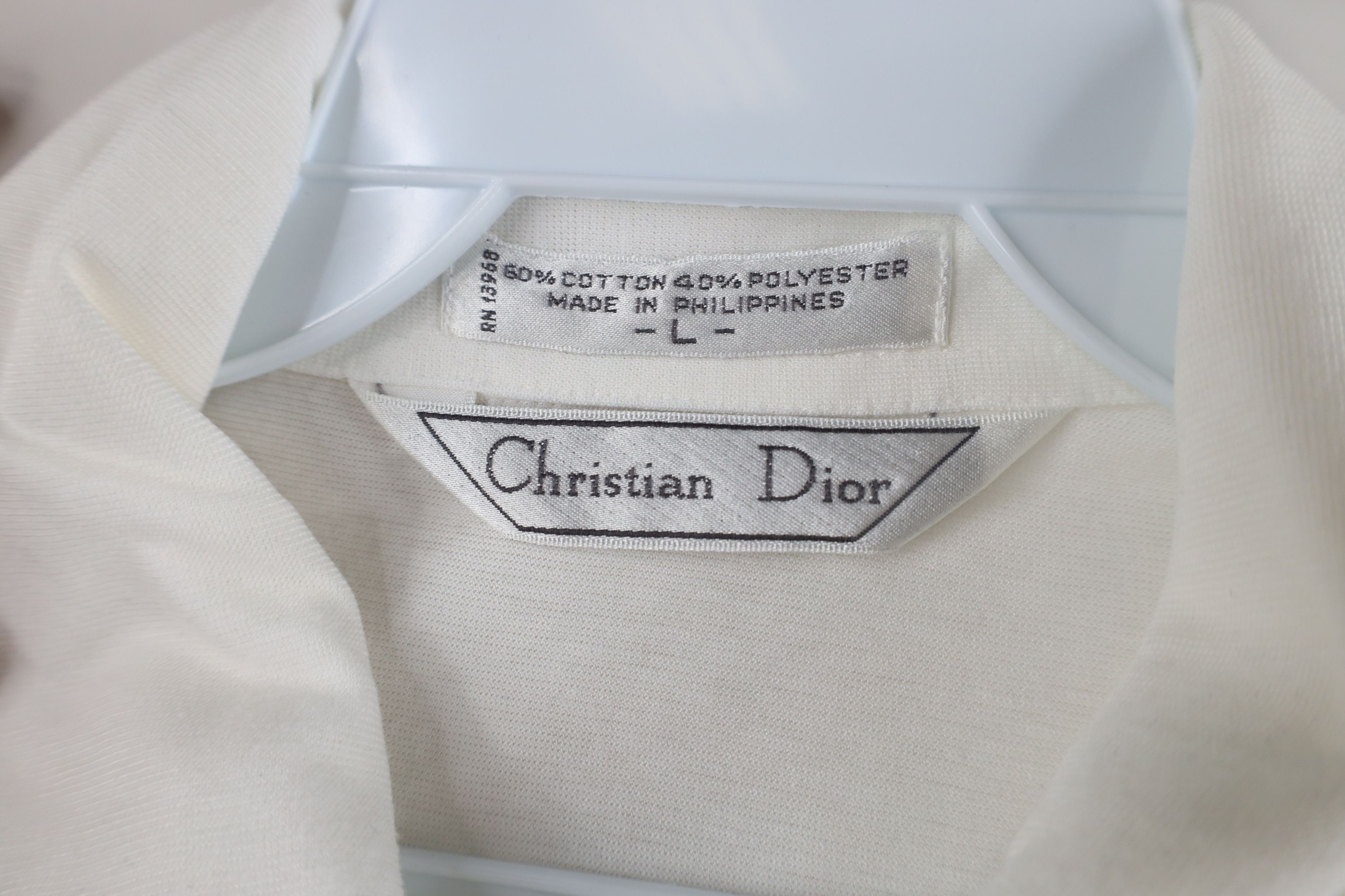 Christian Dior Monsieur × Vintage Vintage 80s 90s Christian Dior Knit Golf Polo Shirt White Size US L / EU 52-54 / 3 - 9 Thumbnail