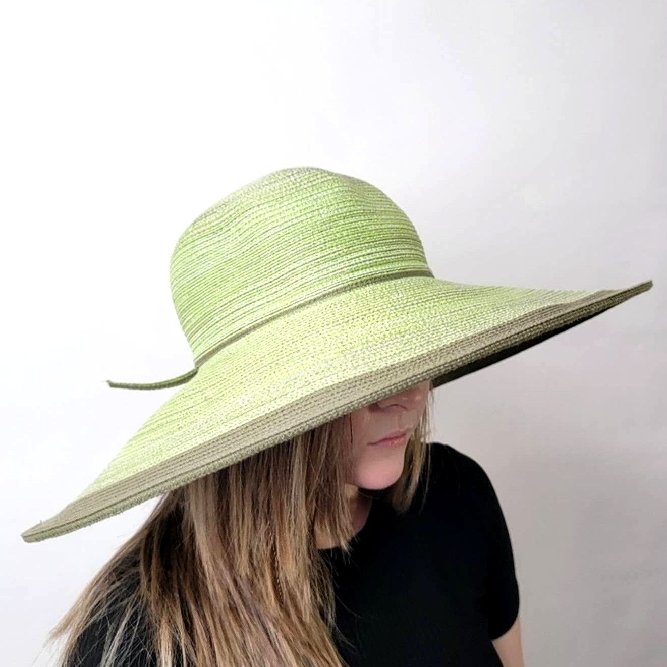 Designer NEW Floppy Light Green Summer Sun Hat Size ONE SIZE - 5 Thumbnail