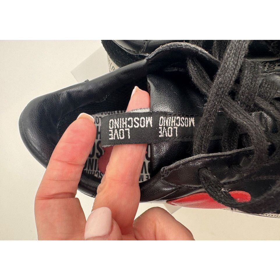 Moschino Love Moschino Heart Patch Platform Sneakers Black Size 8 Size US 8 / IT 38 - 5 Thumbnail