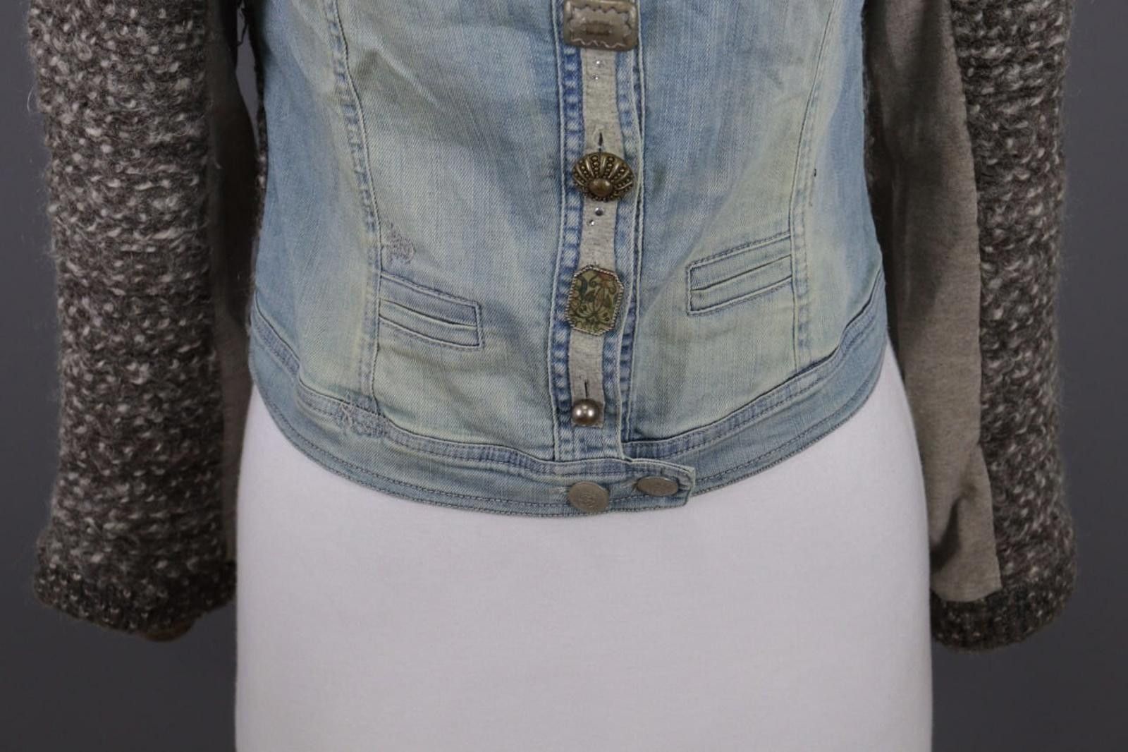 Designer Elisa Cavaletti Club Blue Denim Wool Blazer Jacket Size S Size S / US 4 / IT 40 - 3 Thumbnail