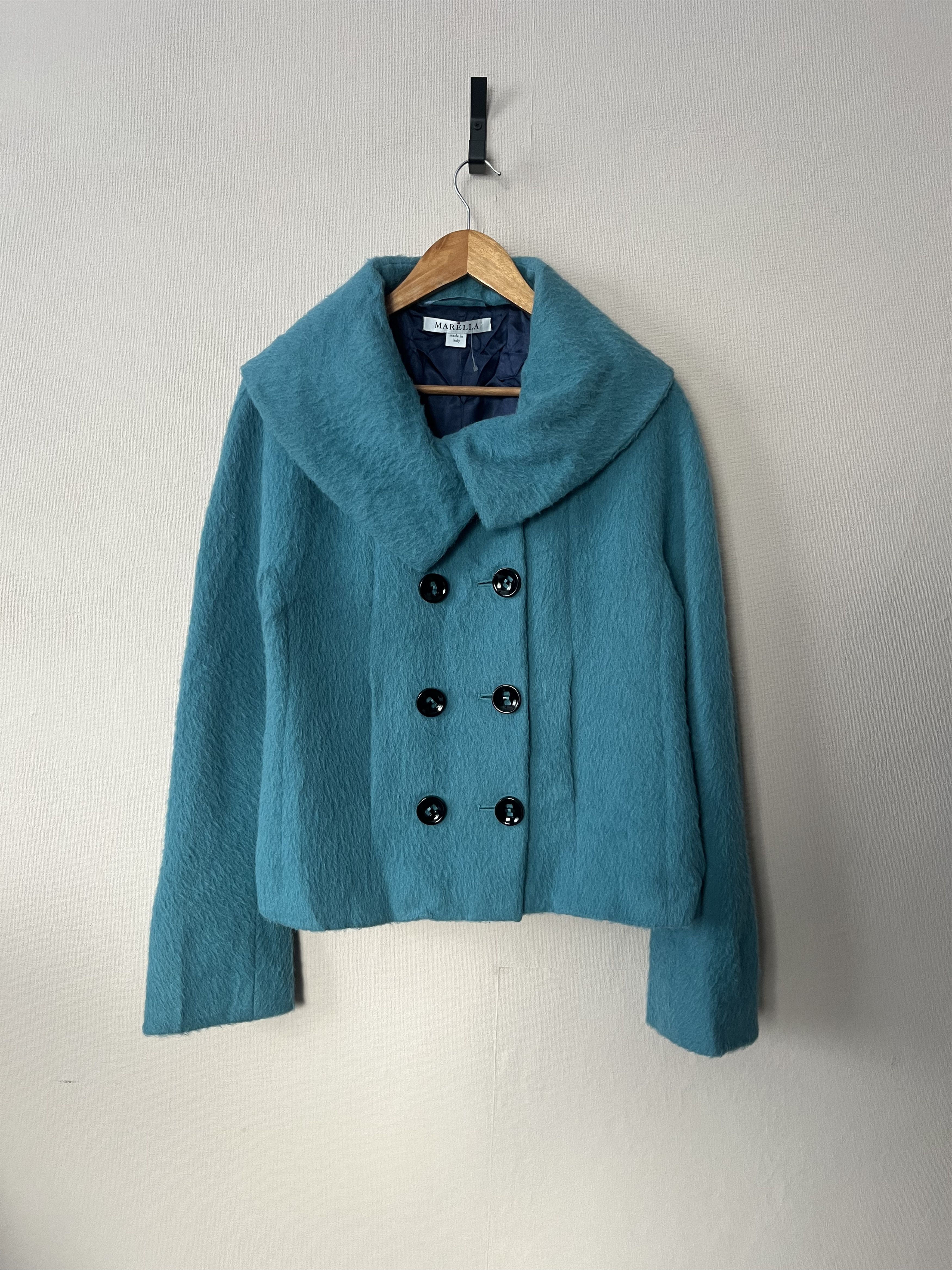 Marella Marella Womens Alpaca Wool Coat Jacket Size US 6 UK 10 Green Size M / US 6-8 / IT 42-44 - 1 Thumbnail