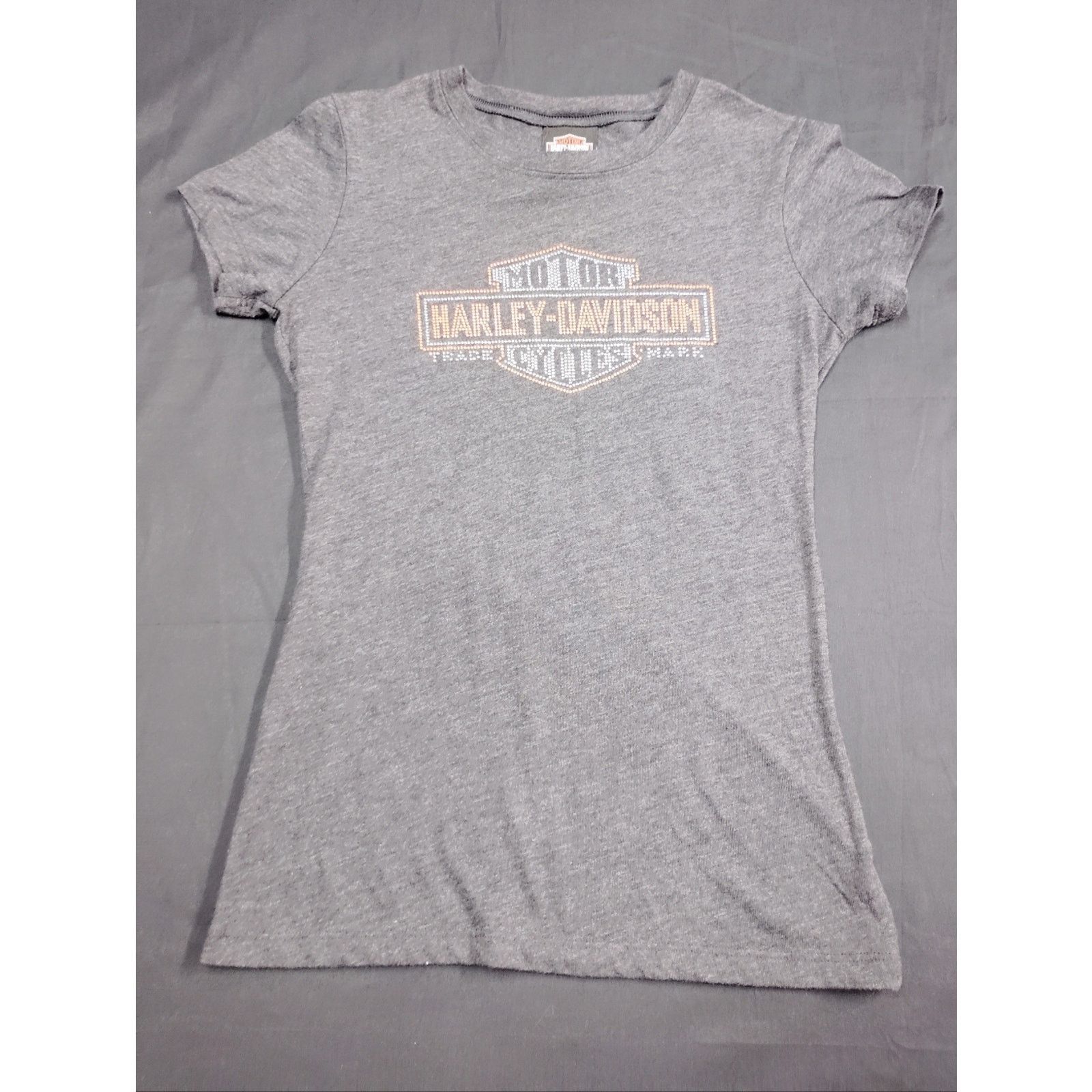 Harley Davidson Harley-Davidson Gray Tee with Subtle Orange Logo Size S / US 4 / IT 40 - 1 Thumbnail