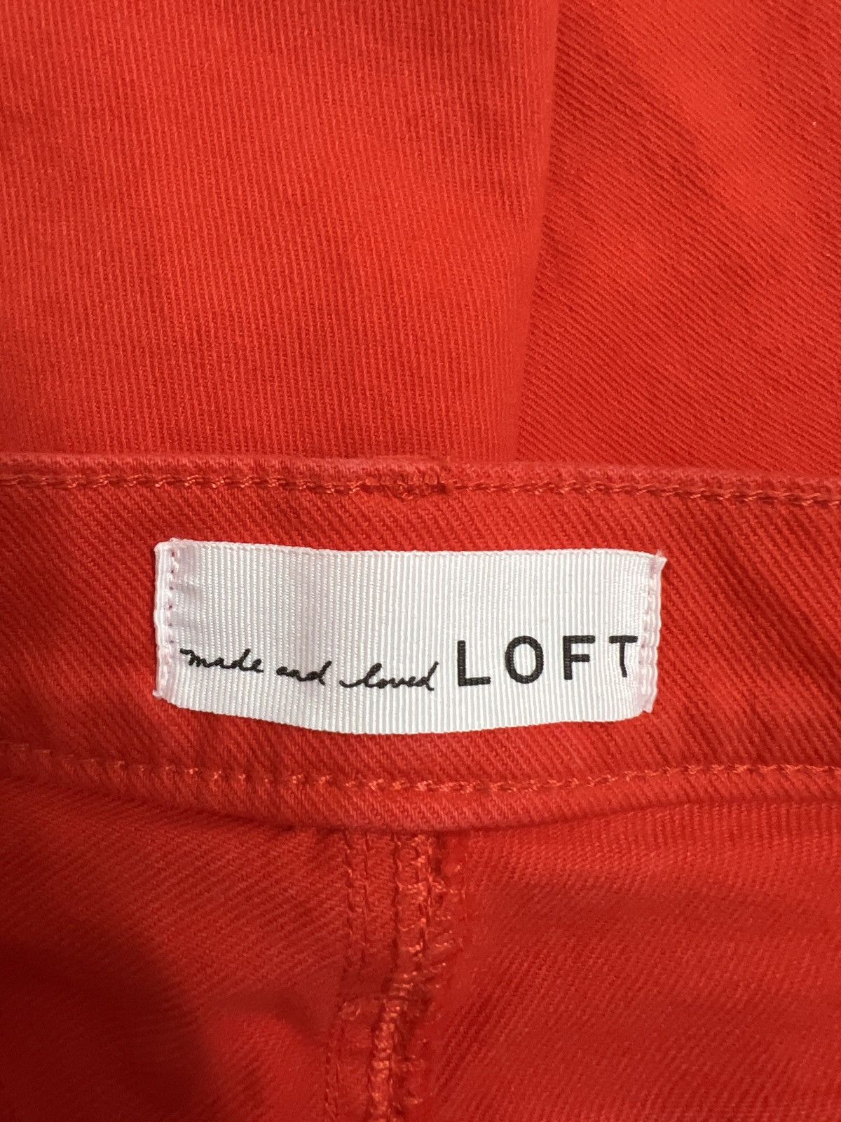 Loft LOFT Bright Red High-Rise Flare Jeans size 26 (2) Size 26" / US 2 / IT 38 - 5 Thumbnail