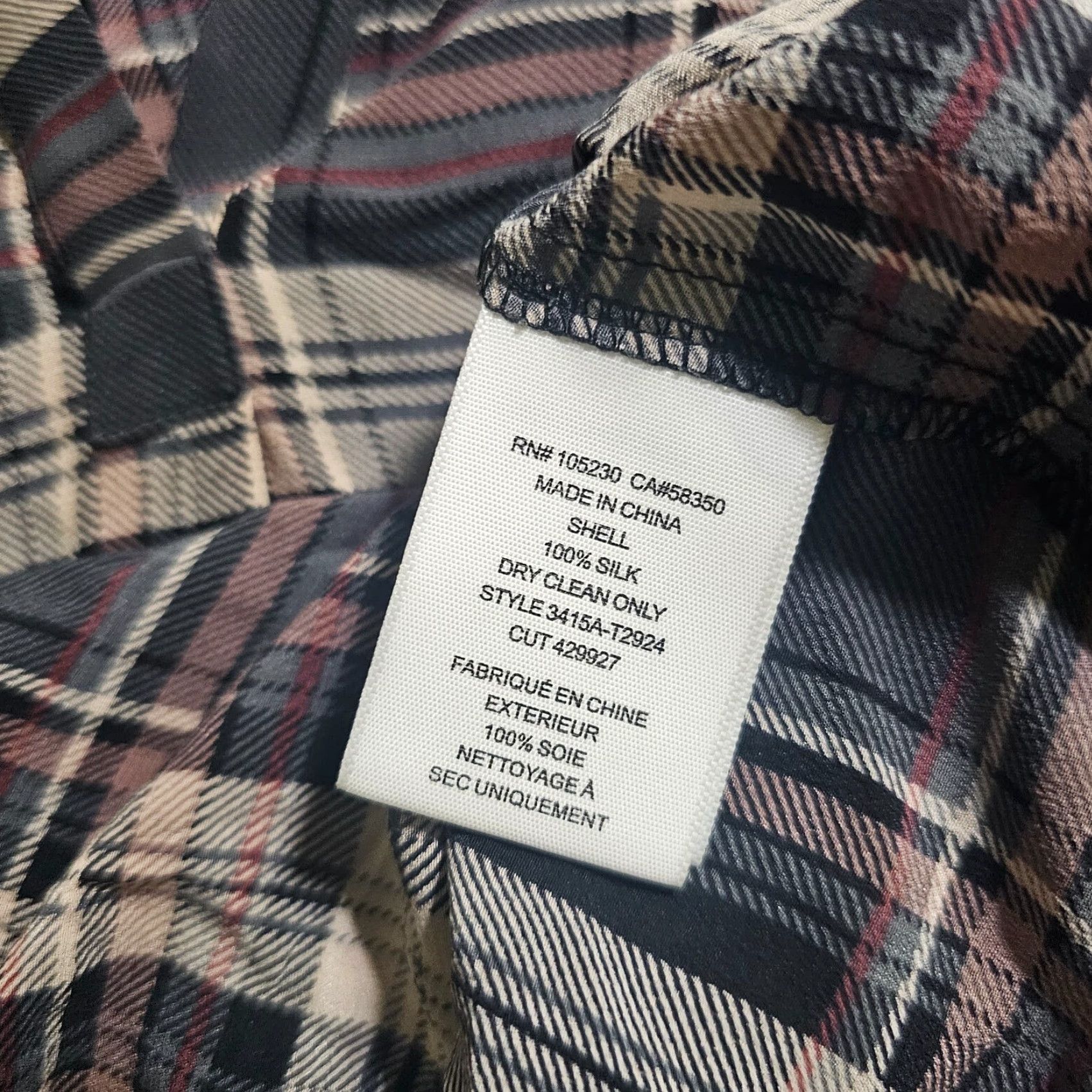 Joie JOIE Top Shirt Women Small Gray Beige Silk Plaid 3/4 Sleeve Casual Career V-Neck Blouse Shirt Womens Size S / US 4 / IT 40 - 7 Thumbnail