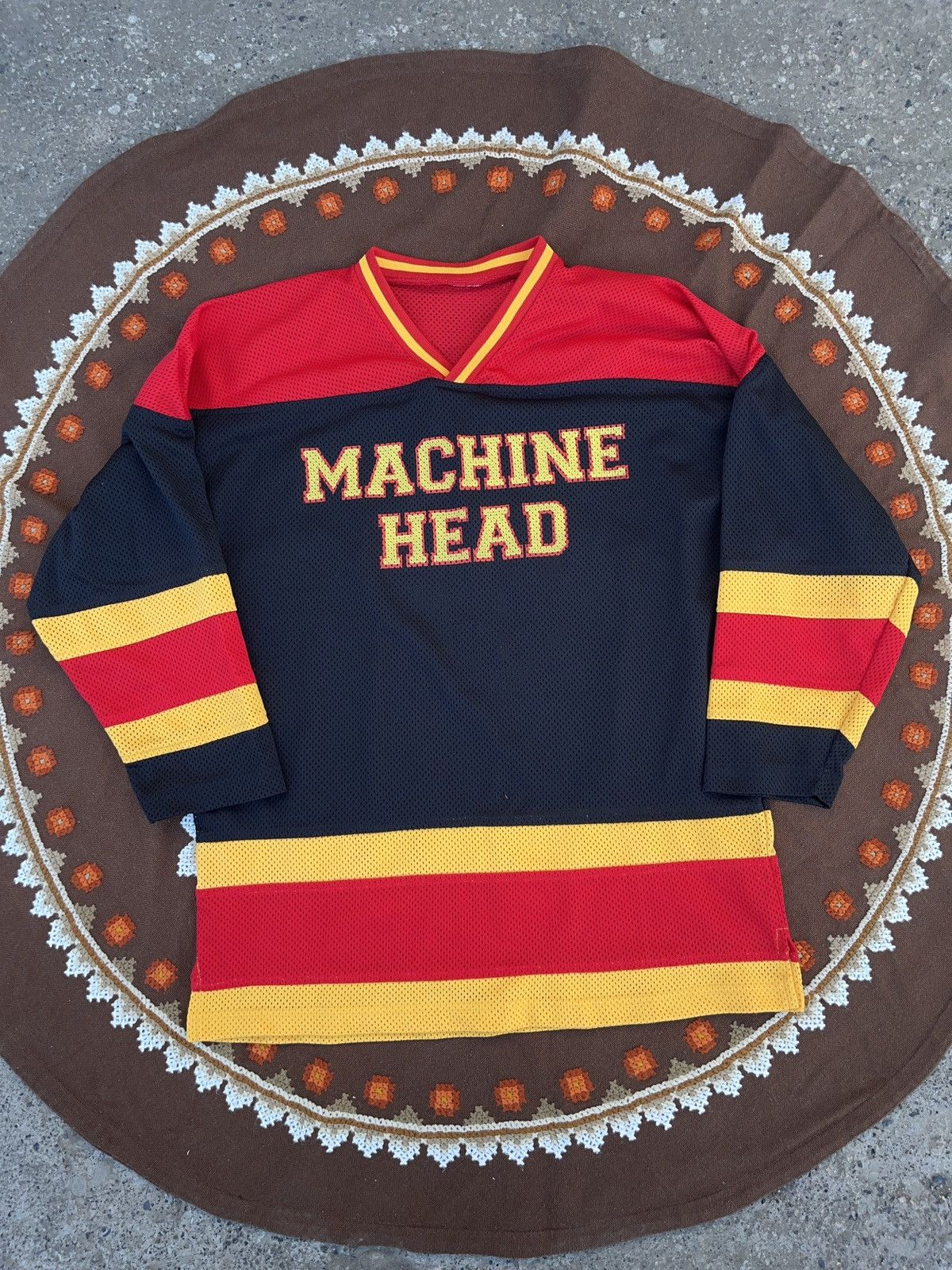 Band Tees × Vintage Vintage 90s Machine Head Hockey Jersey Mesh Blue Grape Shirt Size US L / EU 52-54 / 3 - 1 Thumbnail